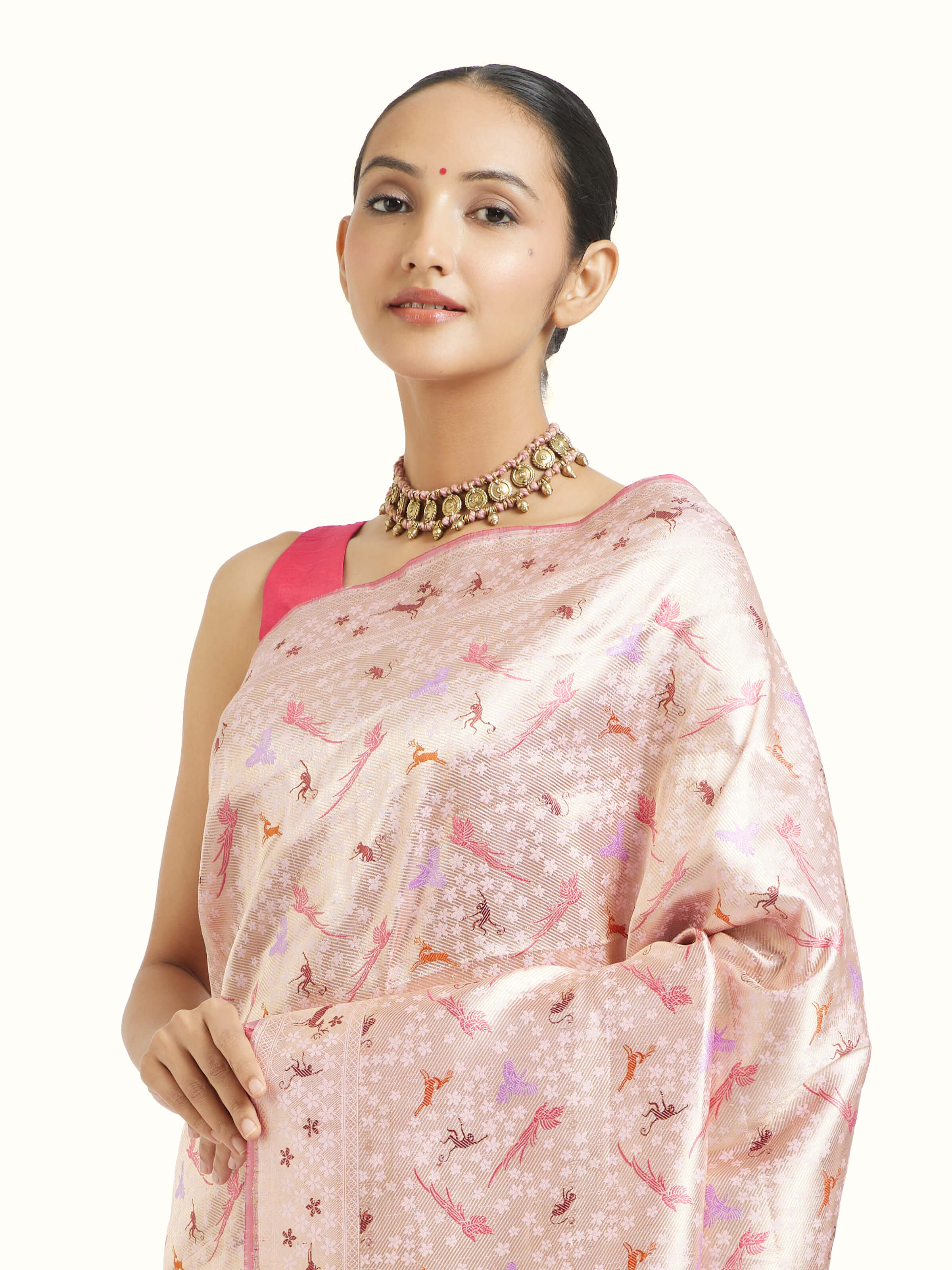Blush Banarasi Brocade Silk Saree