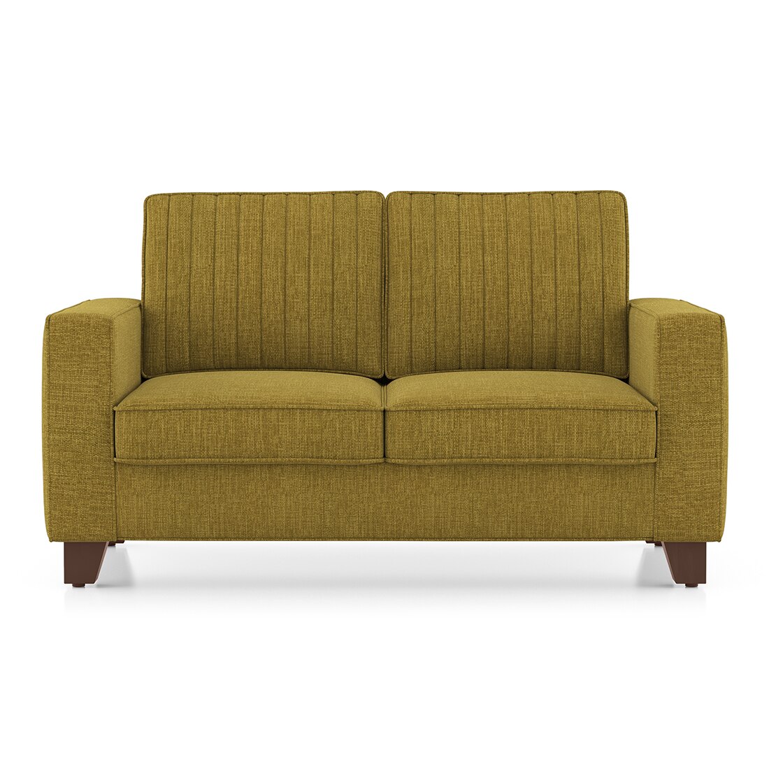 Apollo Neo 2 Seater Fabric Sofa in Olive Green Colour (Back Height : Regular, Cushion Type : Hard)