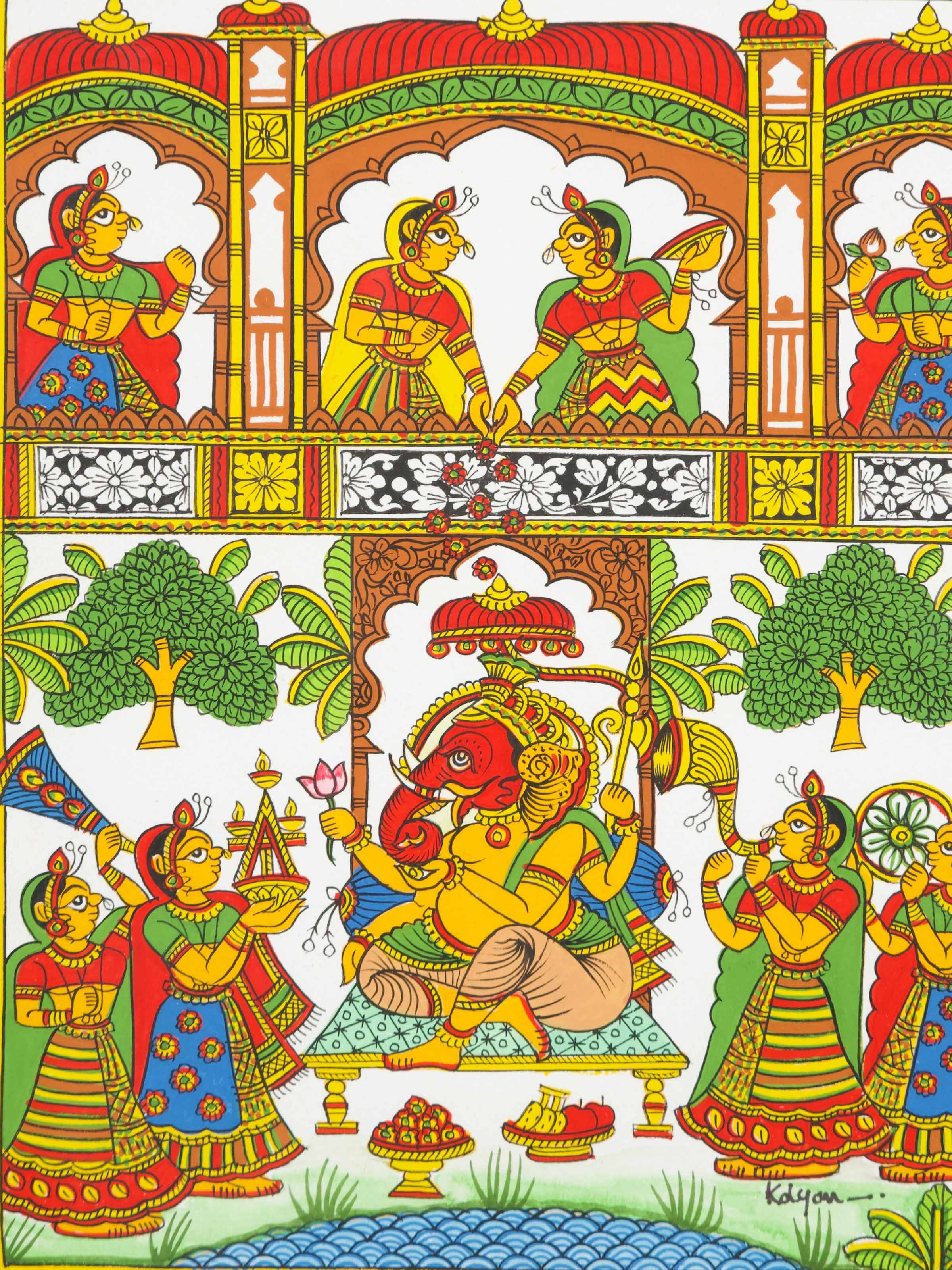 Ganesh Vandana Phad Painting