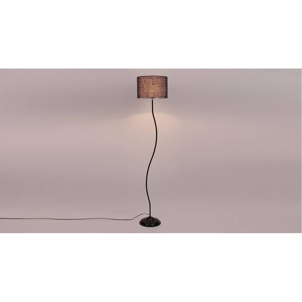 Donahue Blue Cotton Shade Floor Lamp