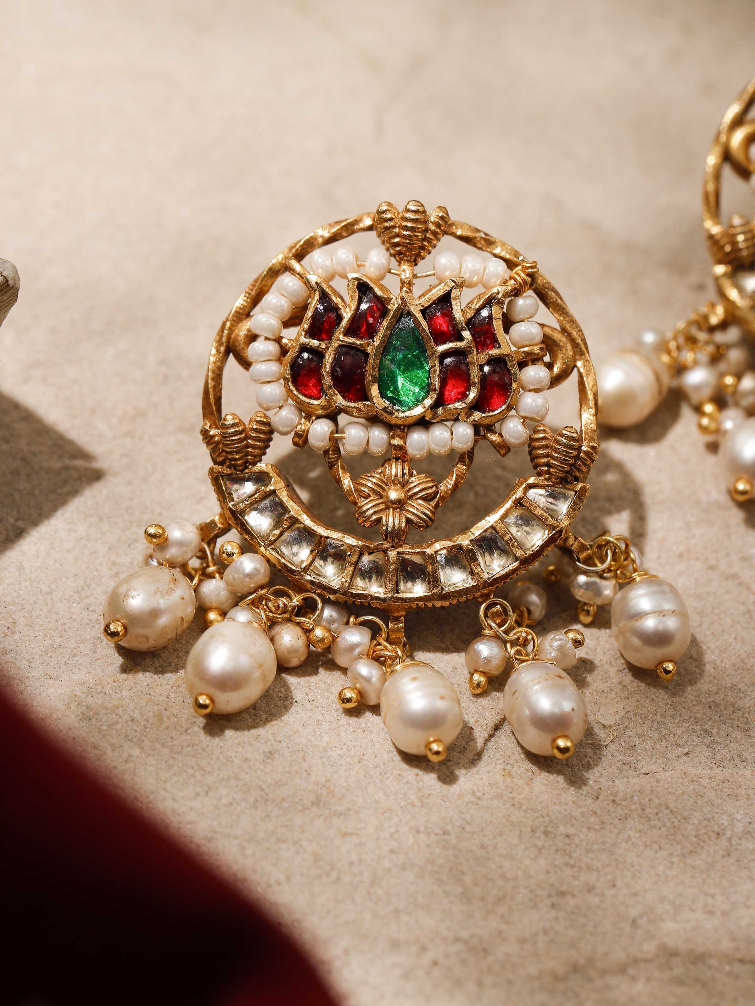 Another close-up focusing on the refined silver smithing details