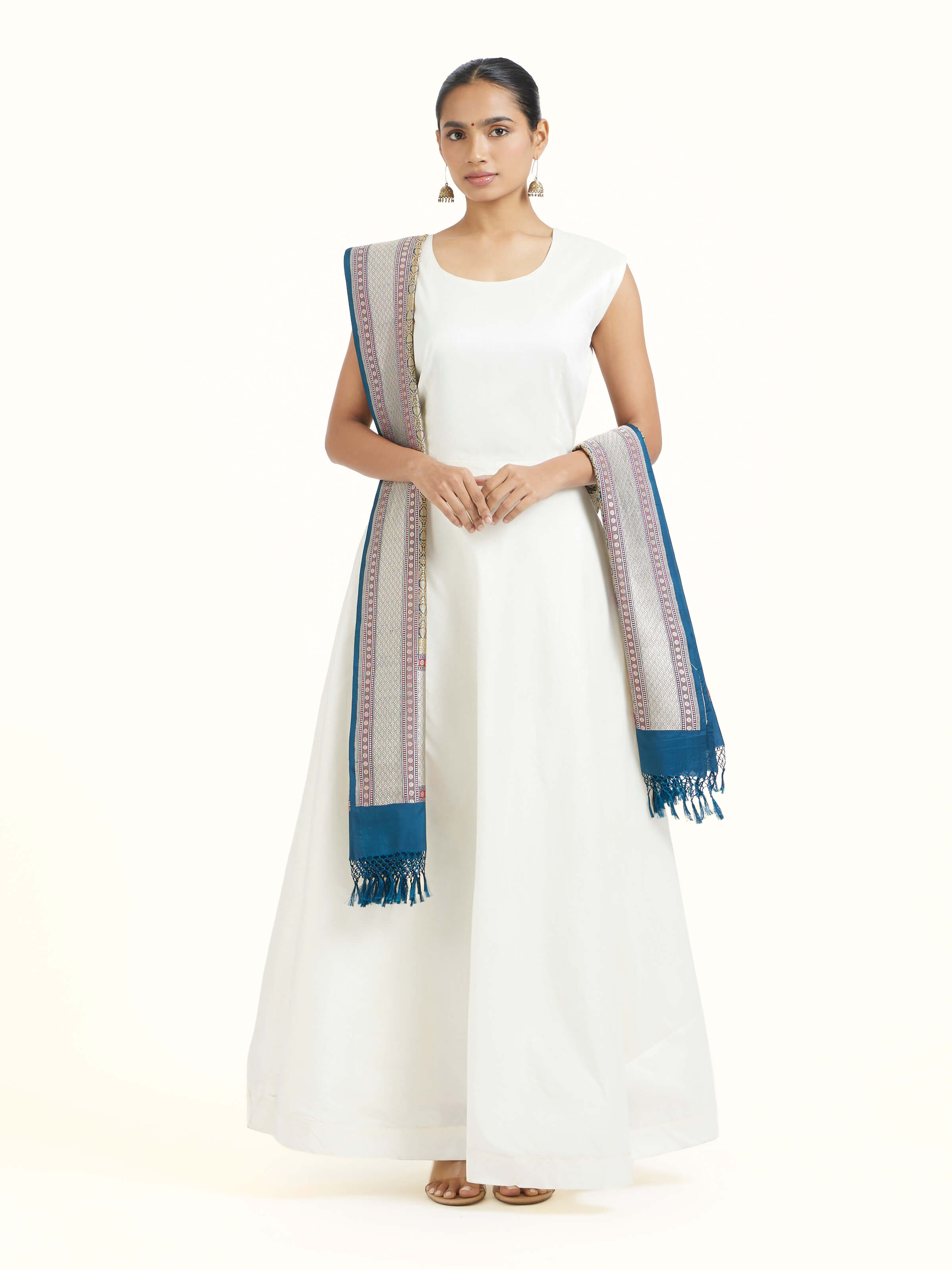 Blue Banarasi Handloom Silk Dupatta