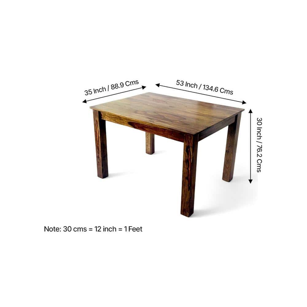 Oakmont Sheesham Wood Dining Table In Teak Finish