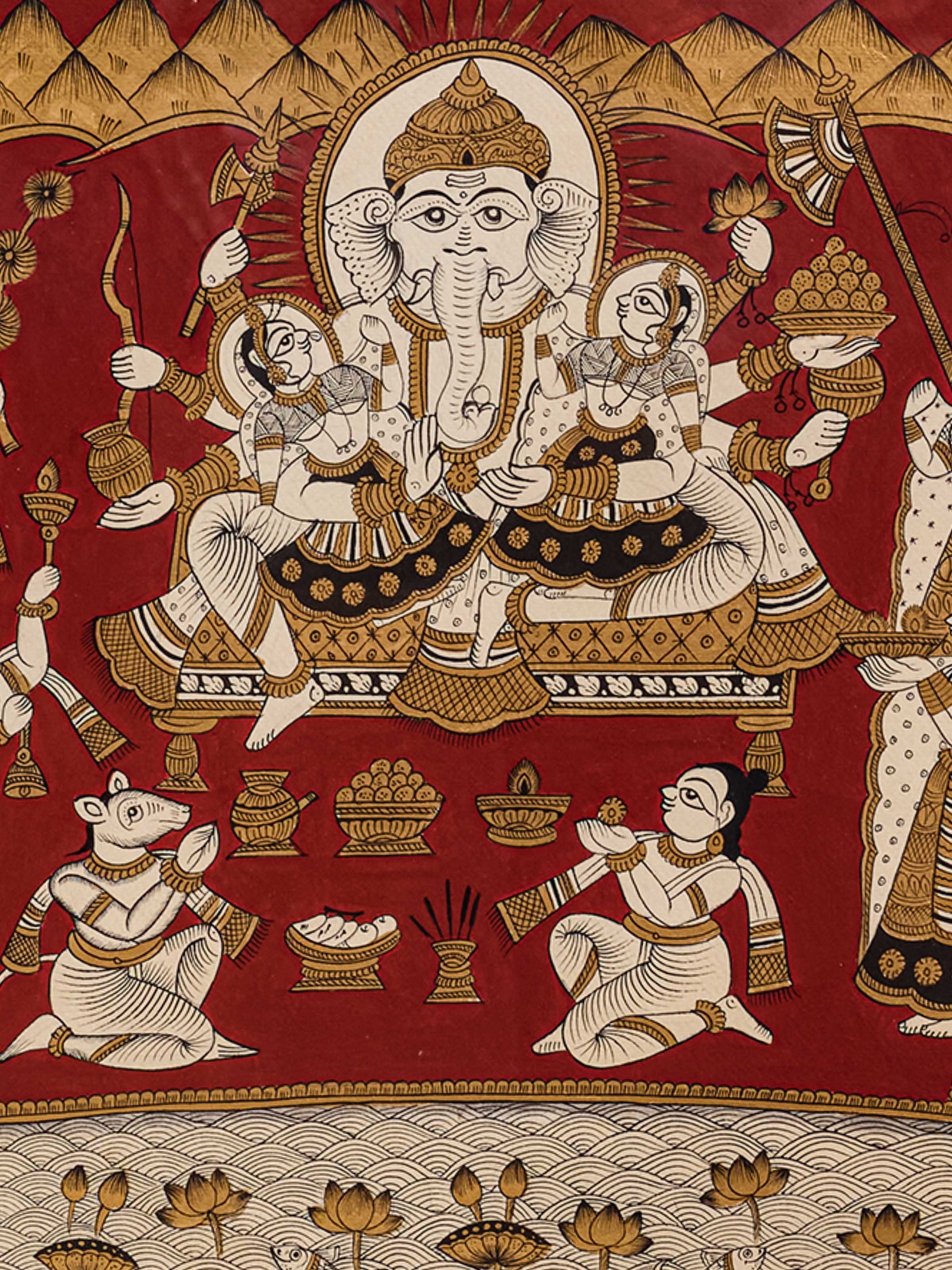 Ganesh Vandana Kamal Phad Painting