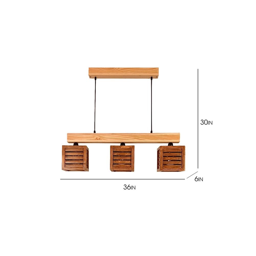 Lyon Beige Solid Wood Cluster Hanging Light