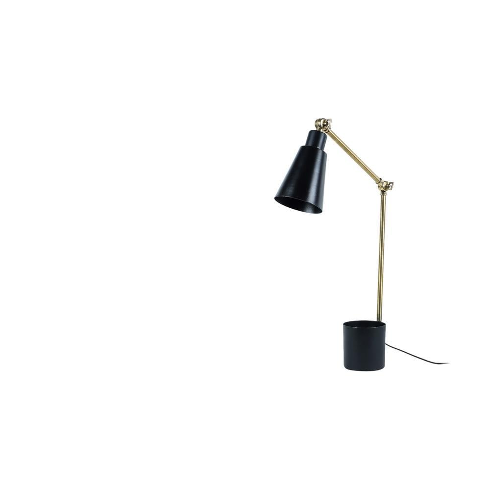 Designer Black and Gold Study Lamp With Metal Base