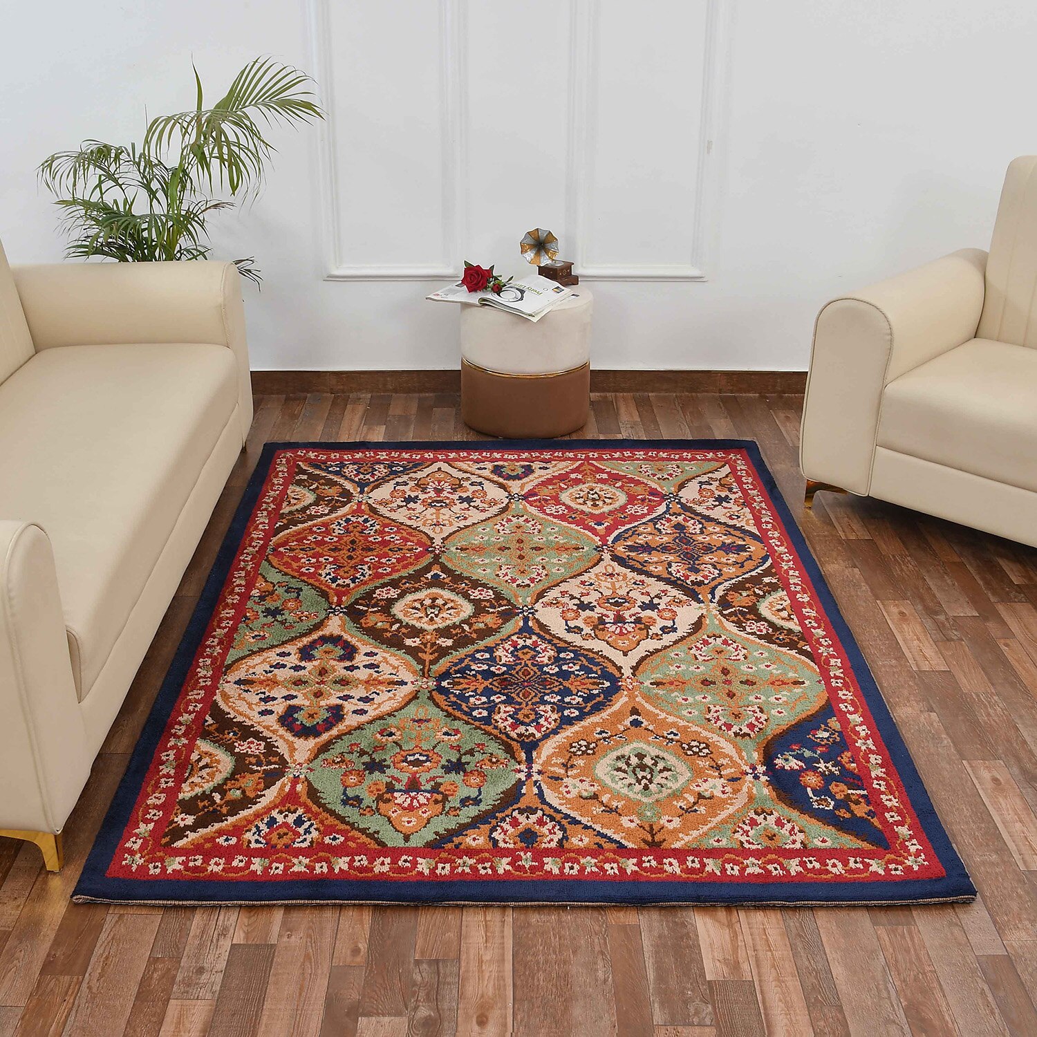 Multicolor Traditional Machine Made Polyester 2 X 5 Feet Carpet