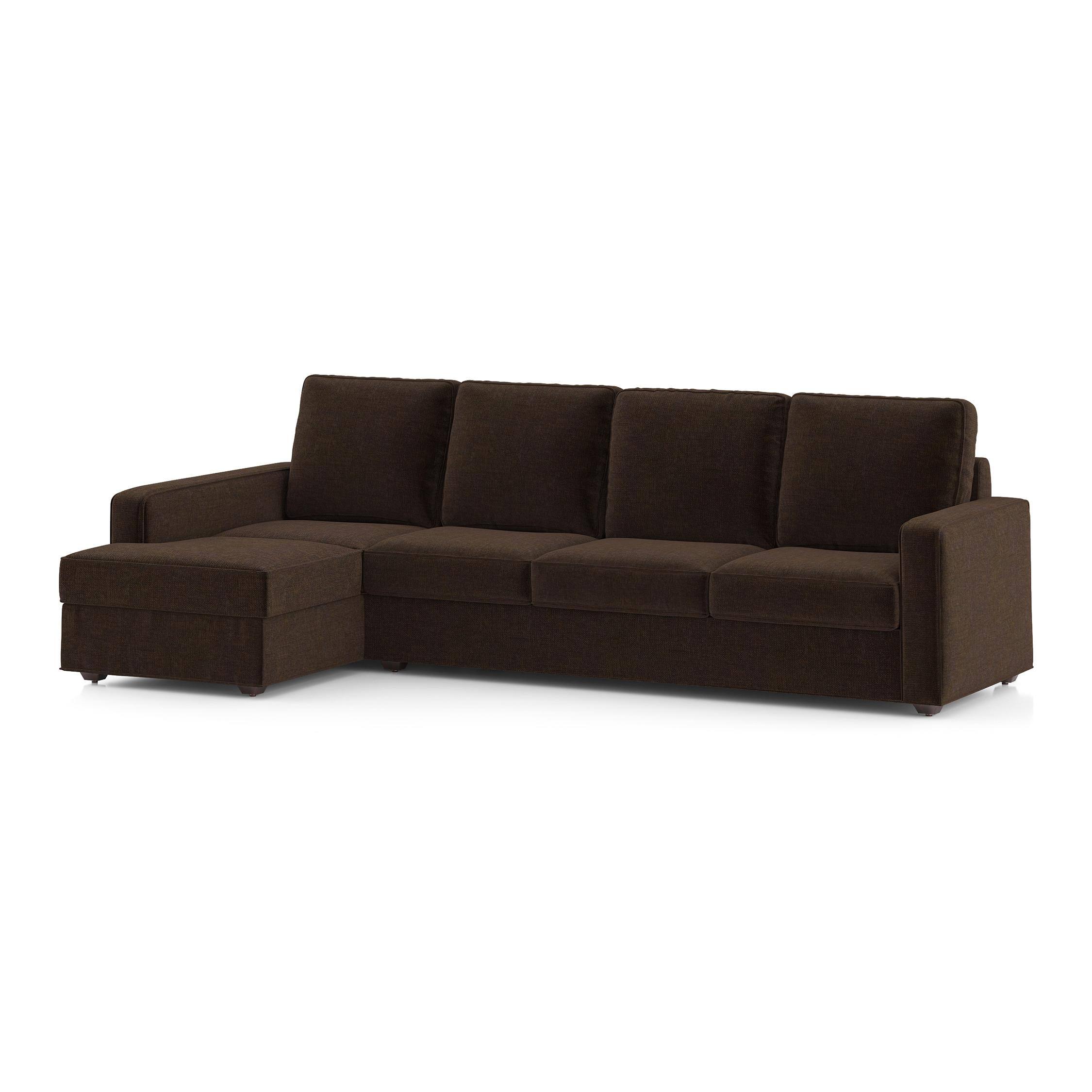 Apollo Compact Sofa (Colour : Dark Earth, Cushion : Hard, Back Type : High Back, Seating Capacity : Left Aligned 3 Seater + Left Aligned Chaise)