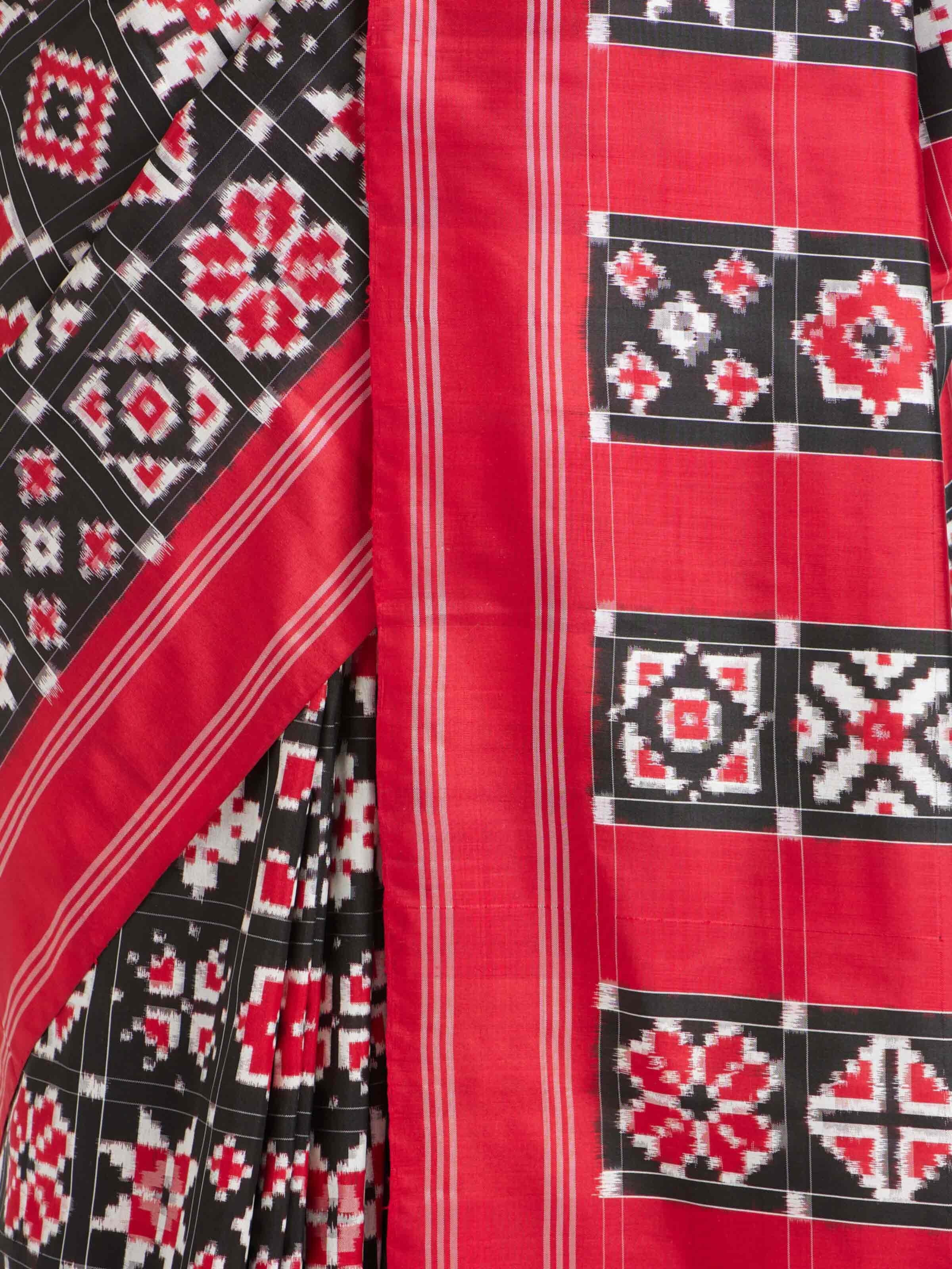 Black Telia Rumal Ikat Saree