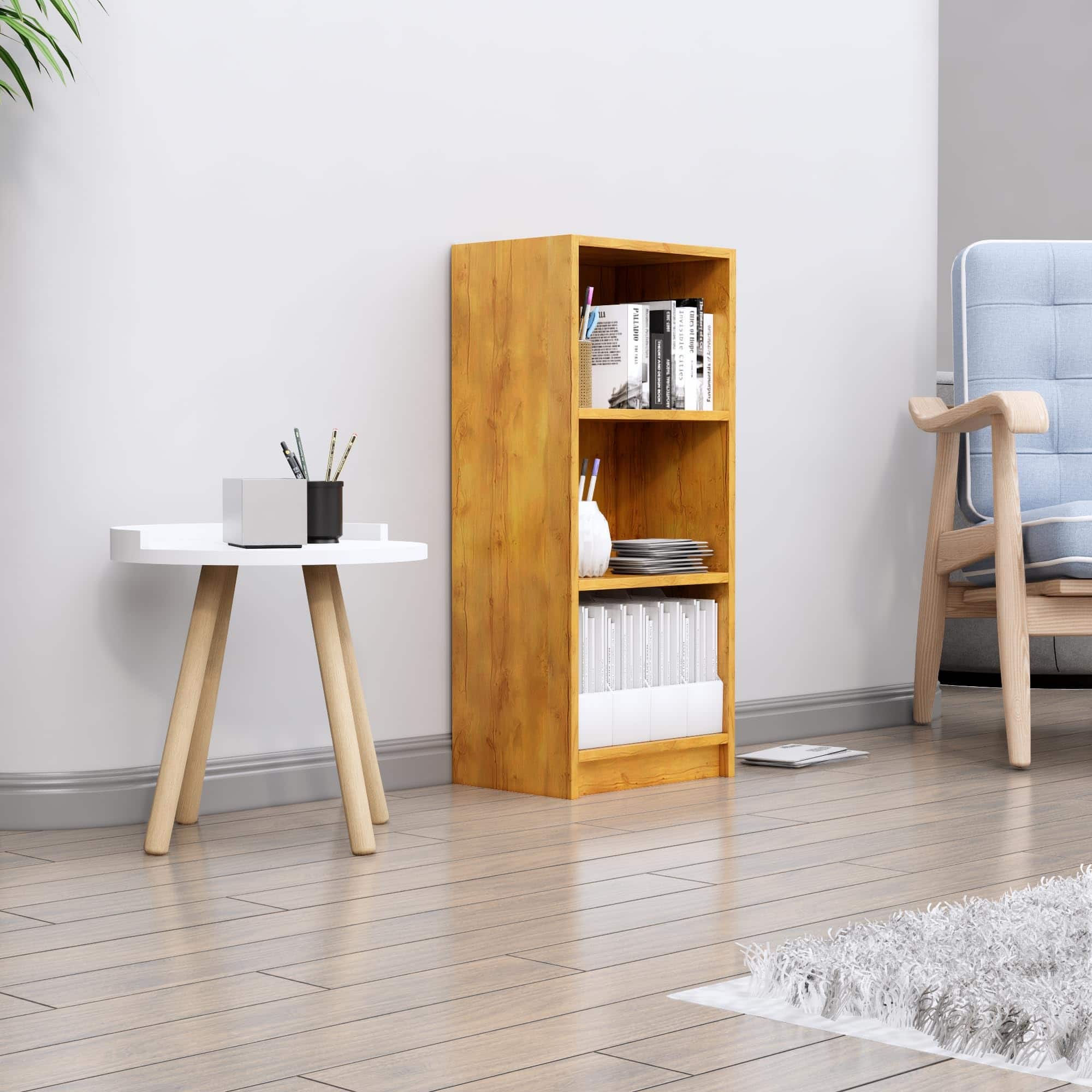 Hexa Engineered Wood Bookshelf Multipurpose Storage Rack in Giant Wood Colour - HexaRed