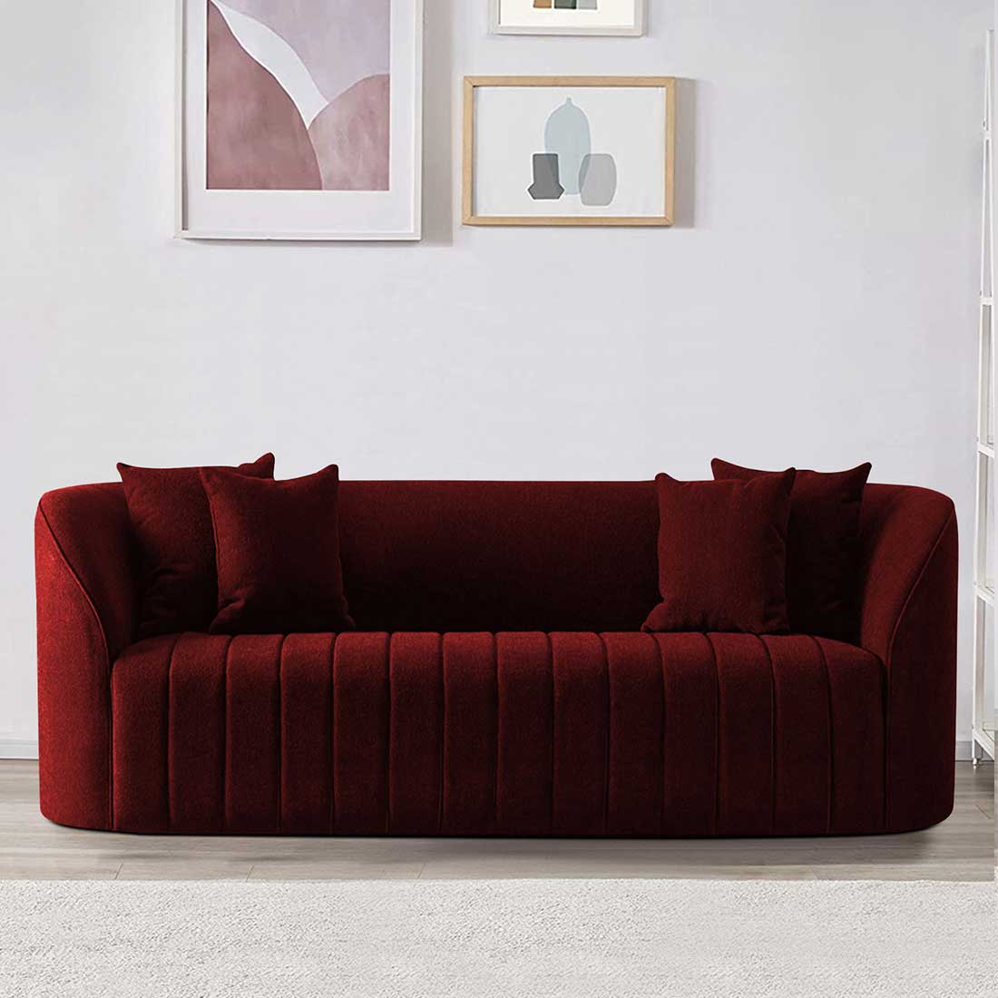Baiwang Fabric Sofa (Maroon)