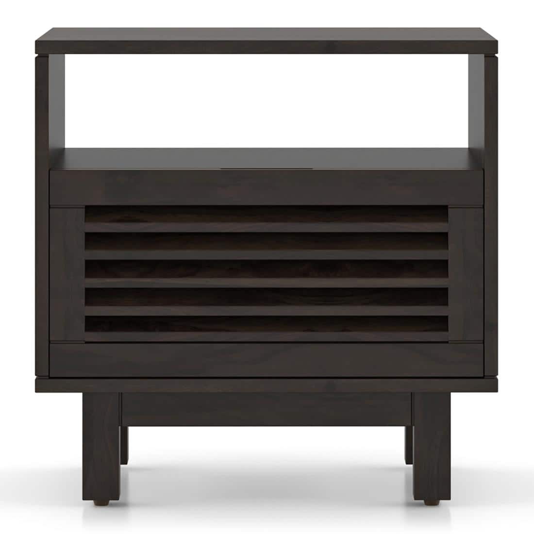 Cambry Solid Wood Bedside Table In American Walnut Finish