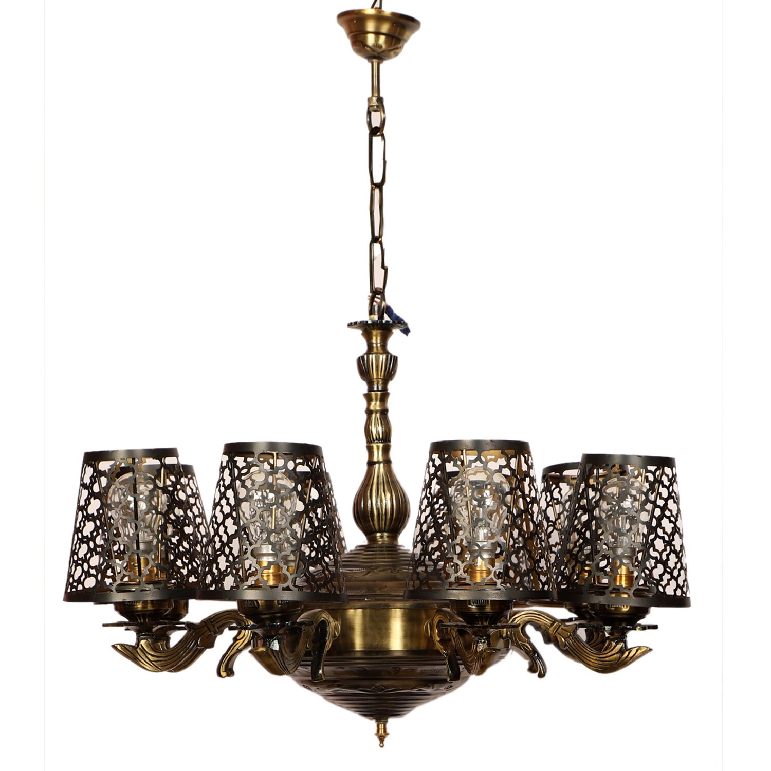 Devansh Gold Antique Wall Mounted Lamp With Beige Jute Shade
