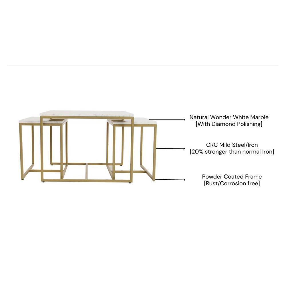 Stendal Nesting Coffee Table Set Of 3 Marble Square