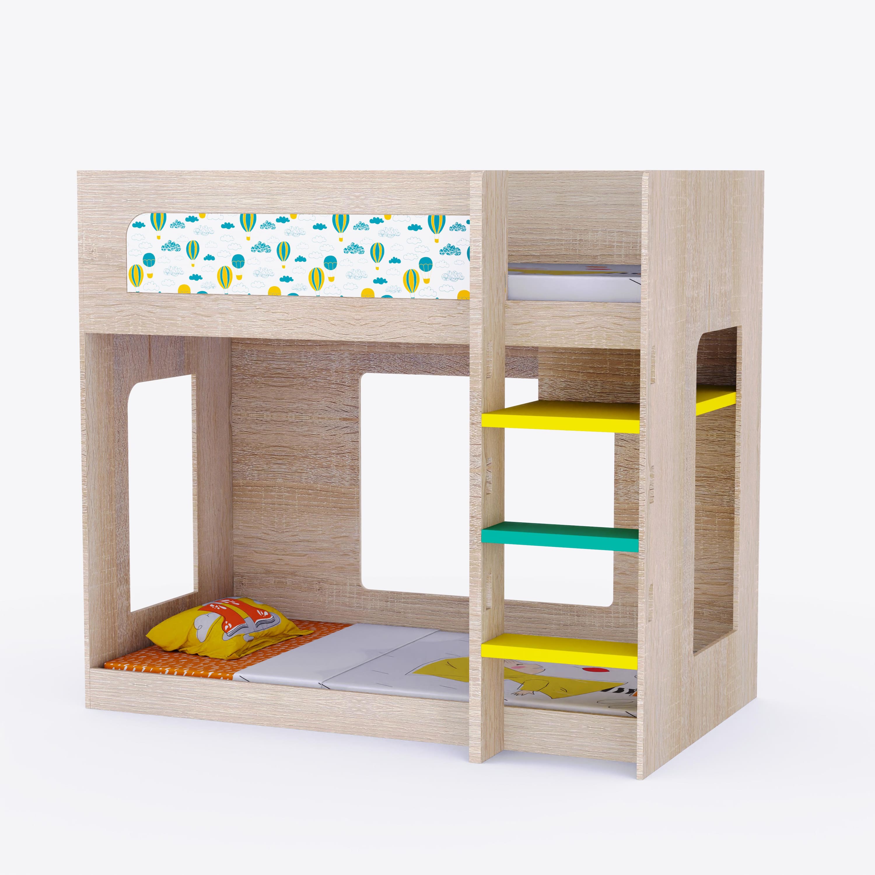 Caravan Bunk Bed Oak In Oak Colour