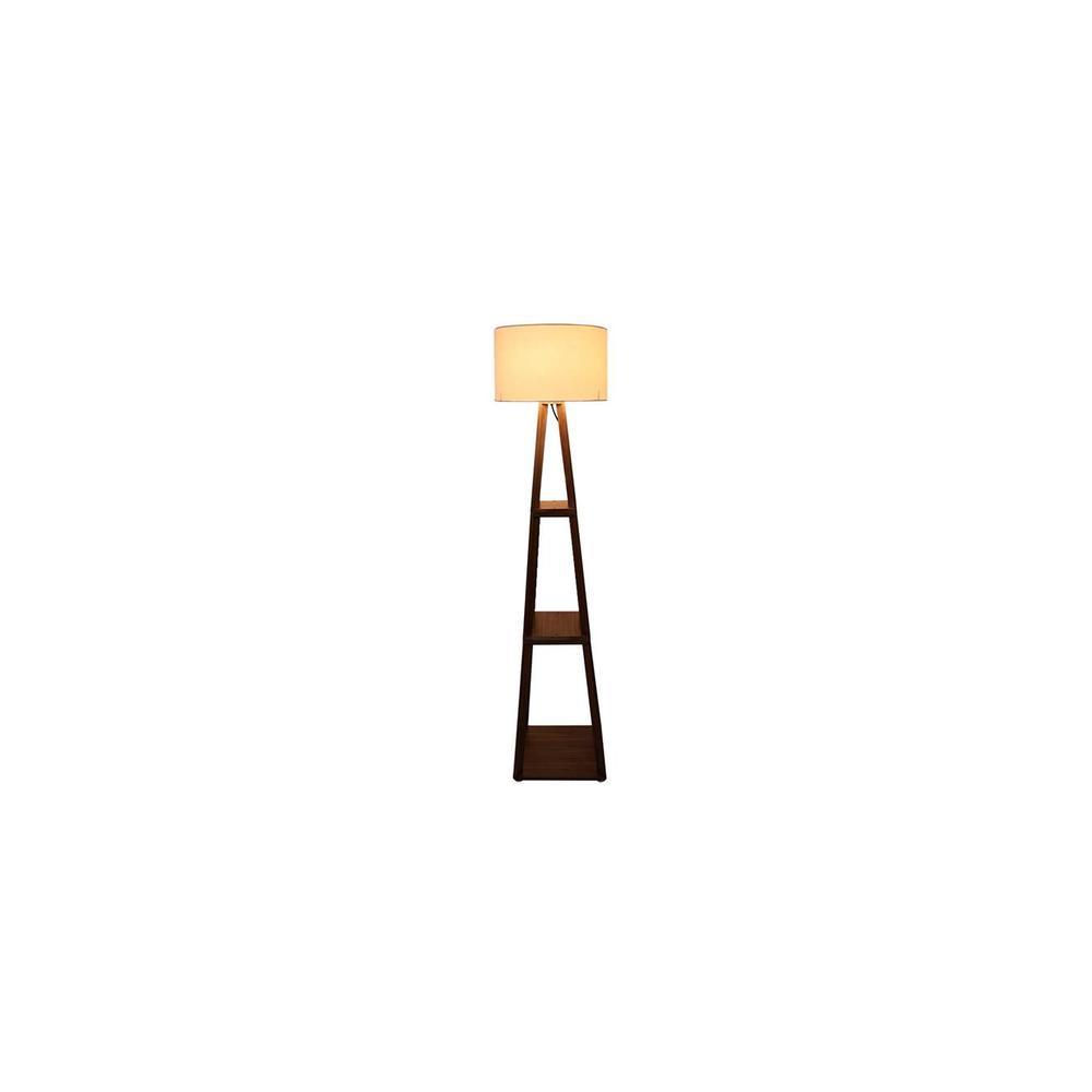 Naomi White Cotton Shade Floor Lamp