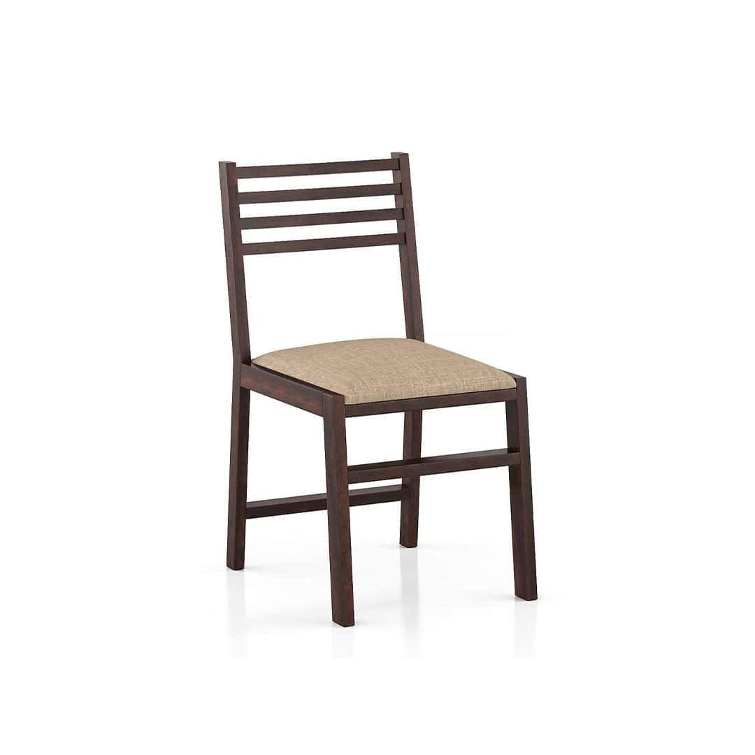 Caprica 6 Seater Dining Set (Colour- Sandshell Beige, Finish- Mango Walnut)