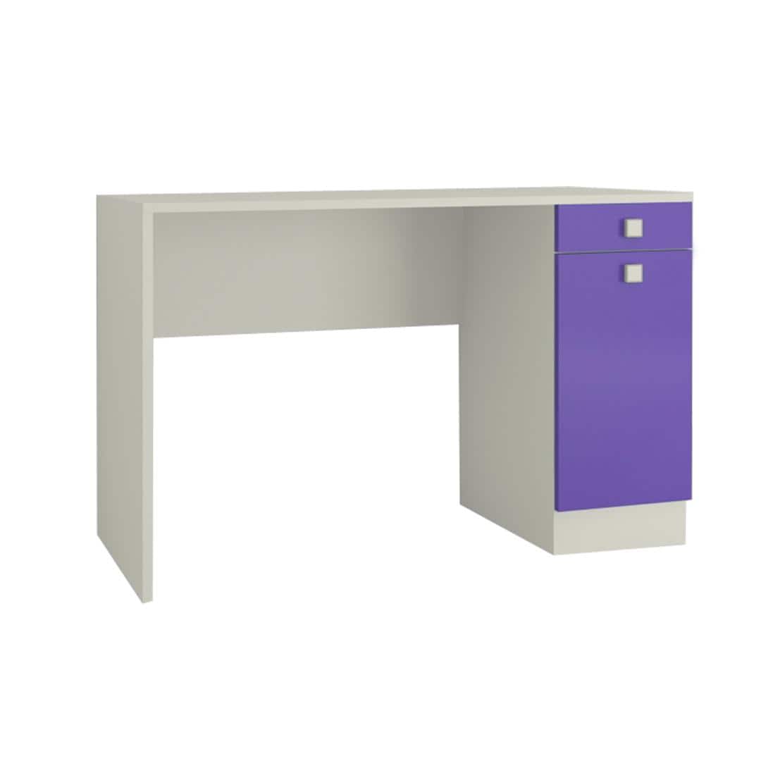 Celestia Kids Study Desk with Shuttered Cabinet and Drawer in Lavender Purple Colour