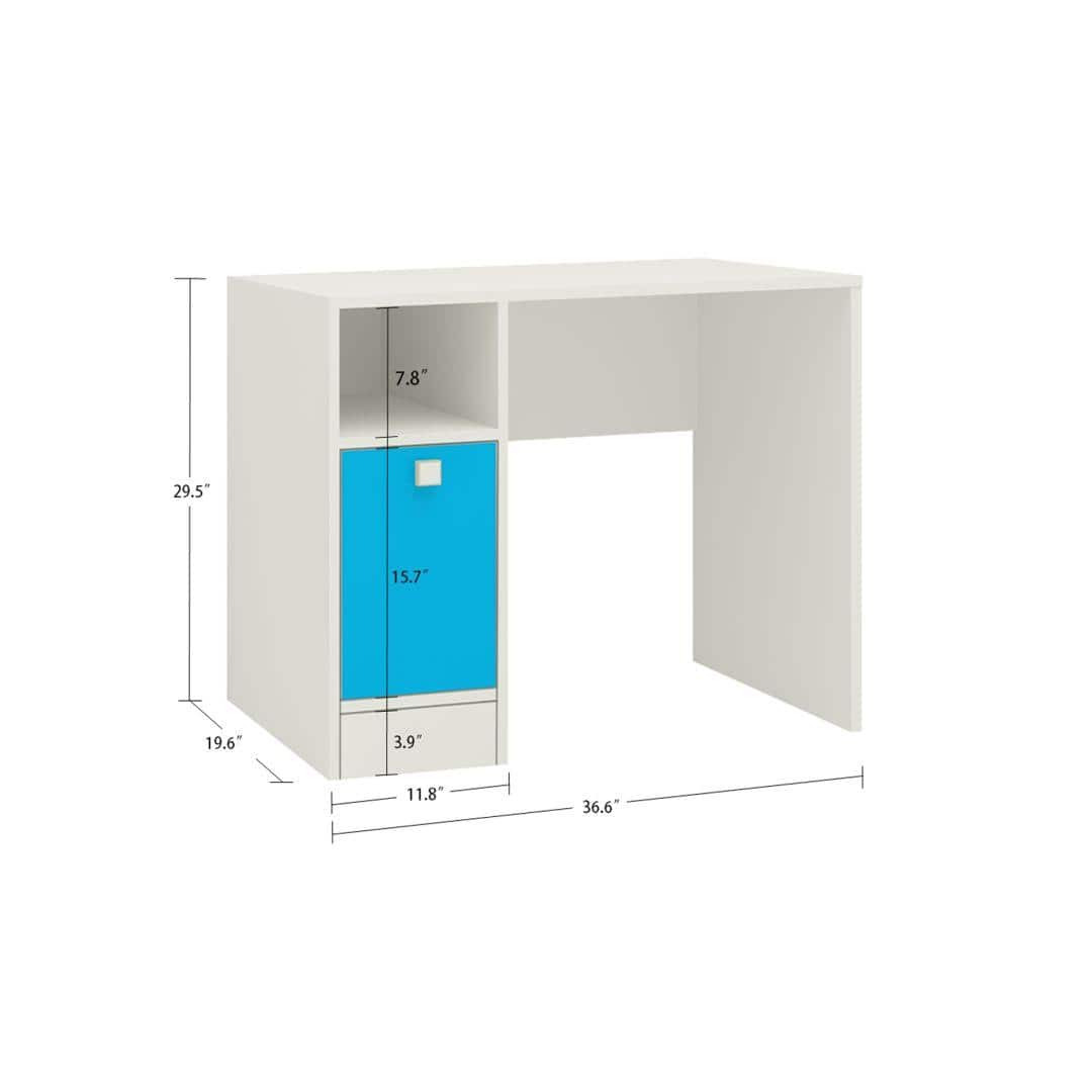 Sonoma Kids Study Desk with Shuttered Cabinet and Open Shelf in Azure Blue Colour