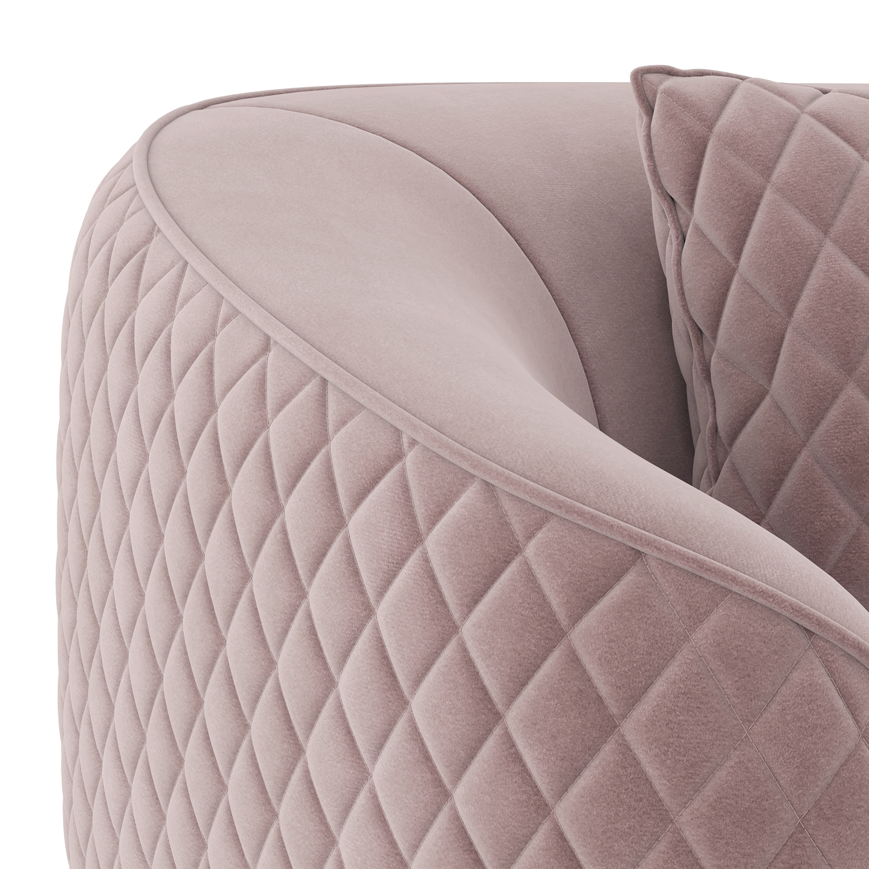 Amora 3 Seater Fabric Sofa in Faded Lilac Pink Velvet