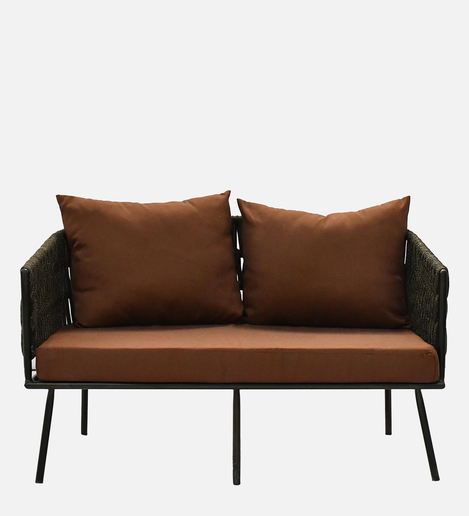 Bibao 2+1+1 Seater Rope Sofa Set in Charcoal and Brown Finish