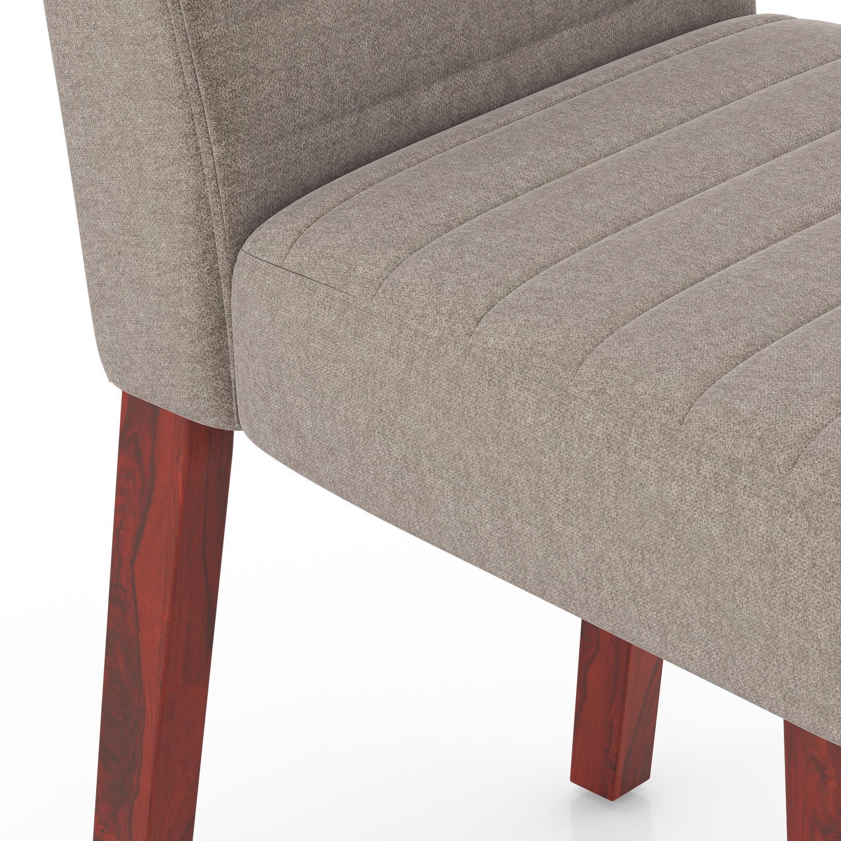 Adria Karara Quitese Top Dining Table With Set Of 6 Ludo Dining Chairs (Colour- Shitake Beige, Finish- Carara White)