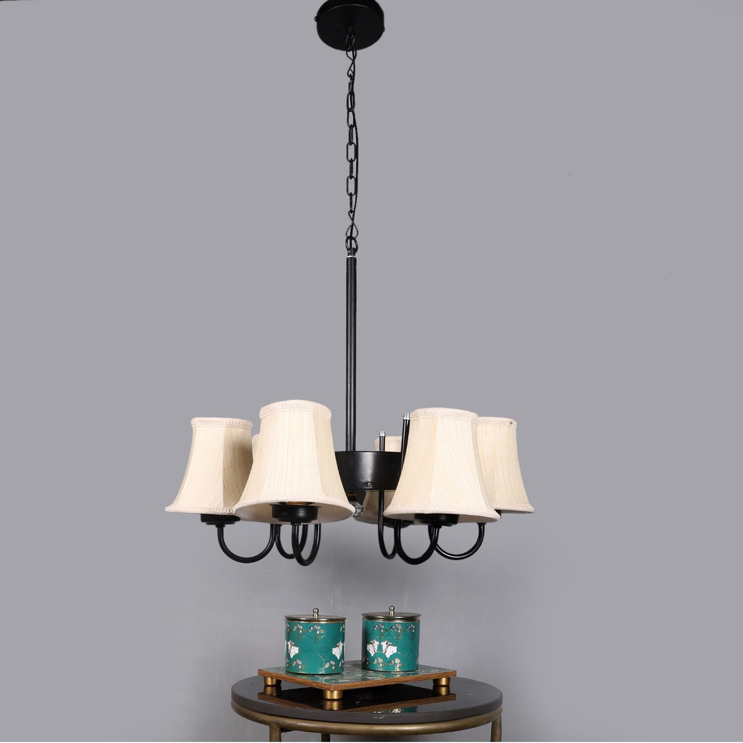 Devansh Dual Black Wallmounted Lamp With Beige Jute  Shade