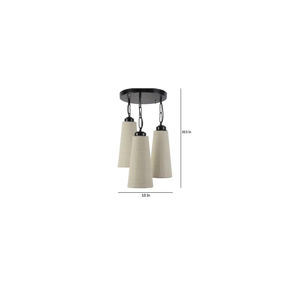 Ahmed White Natural Fiber Cluster Hanging Light