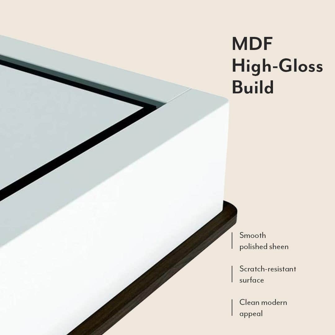 Baltoro Engineered Wood Queen Size Hydraulic Storage Bed In White Finish