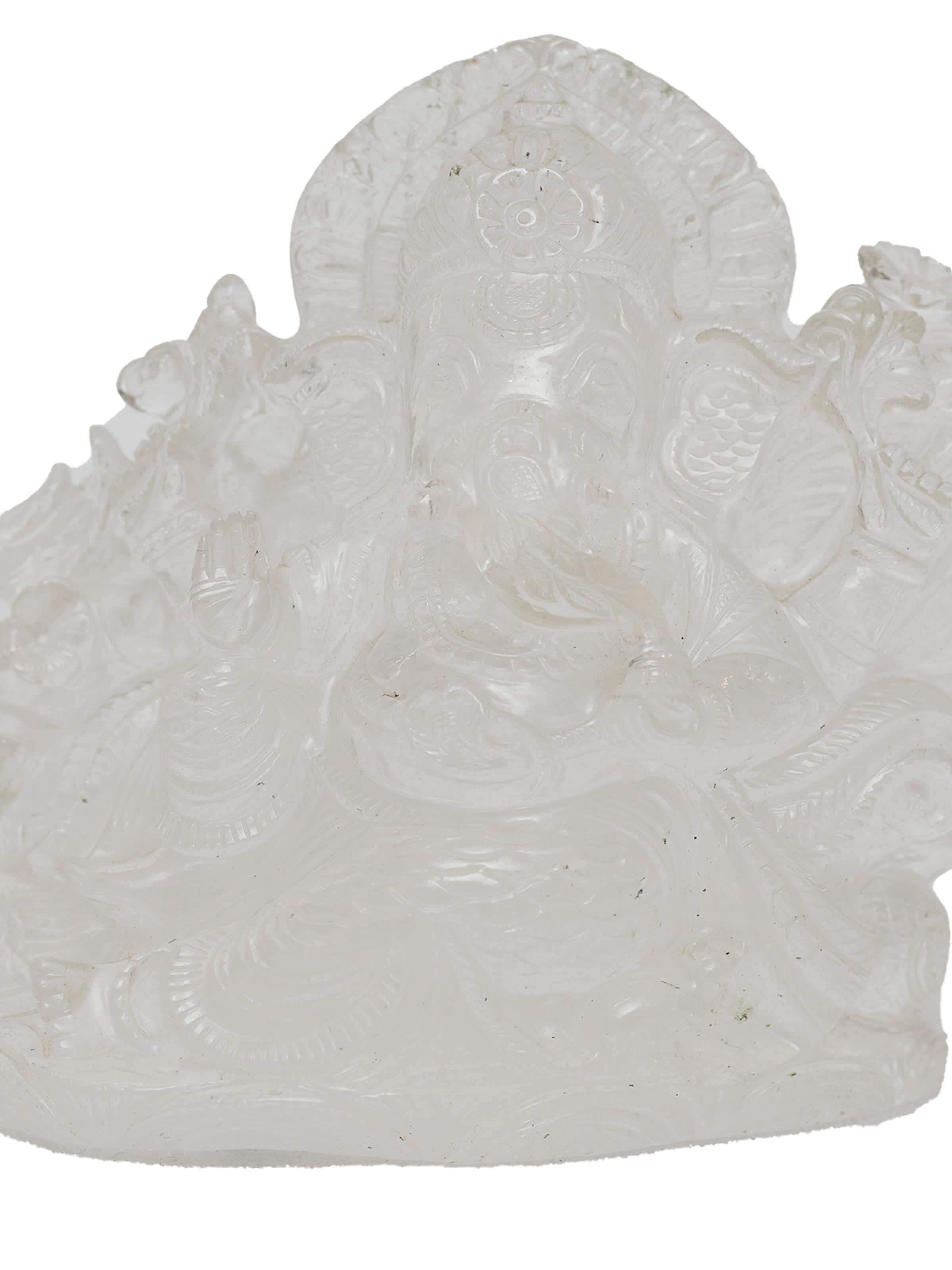 Crystal Quartz Ganesha Idol
