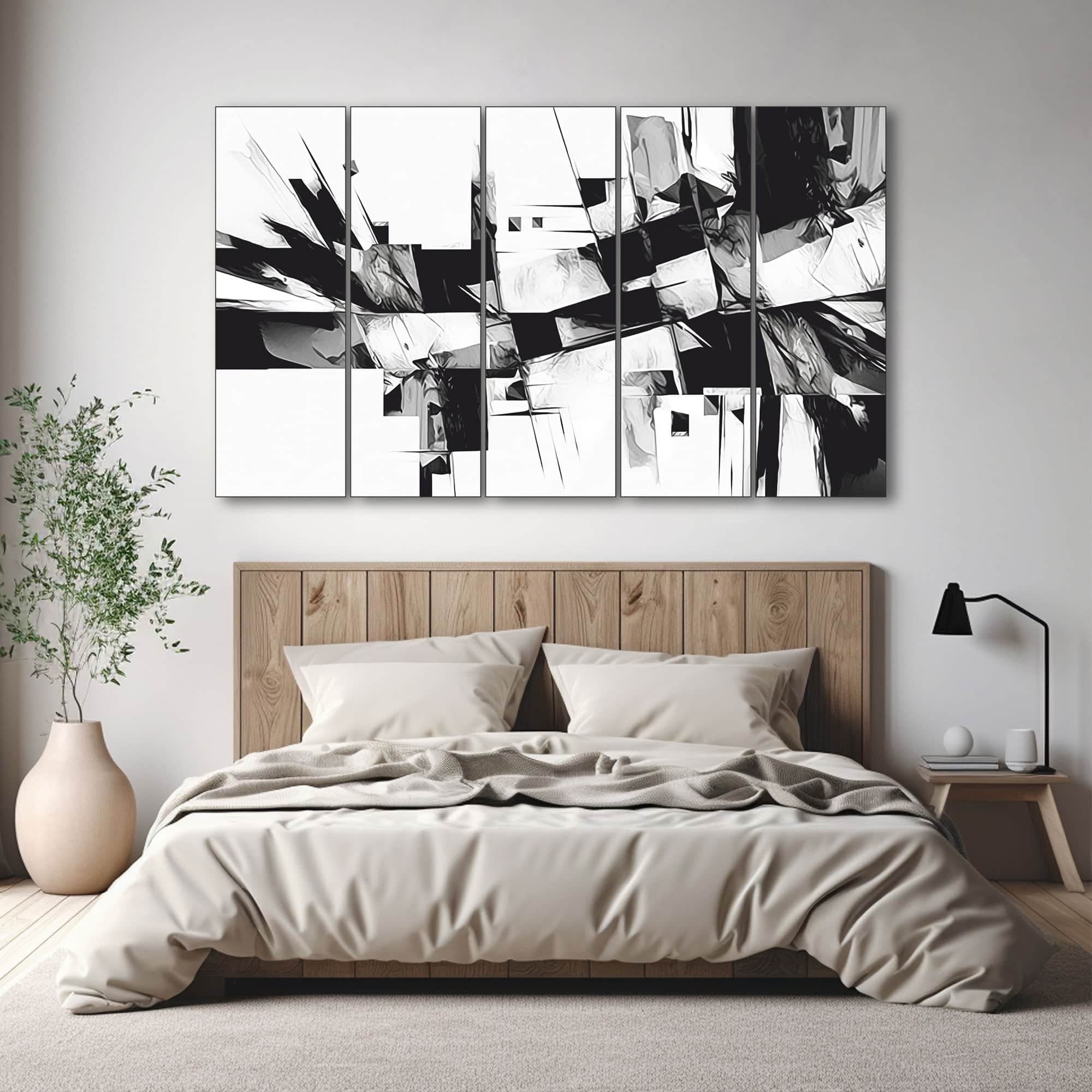The Castle Decor Abstract Art Wall Painting Wooden Framed Digital Painting 27x48 Inch (Style 6) - The Castle Decor