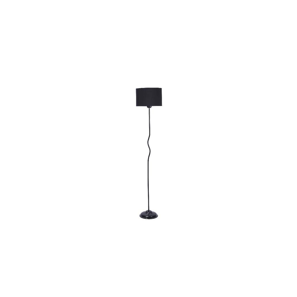 Genesis Black Fabric Floor Lamp with Black Iron Base