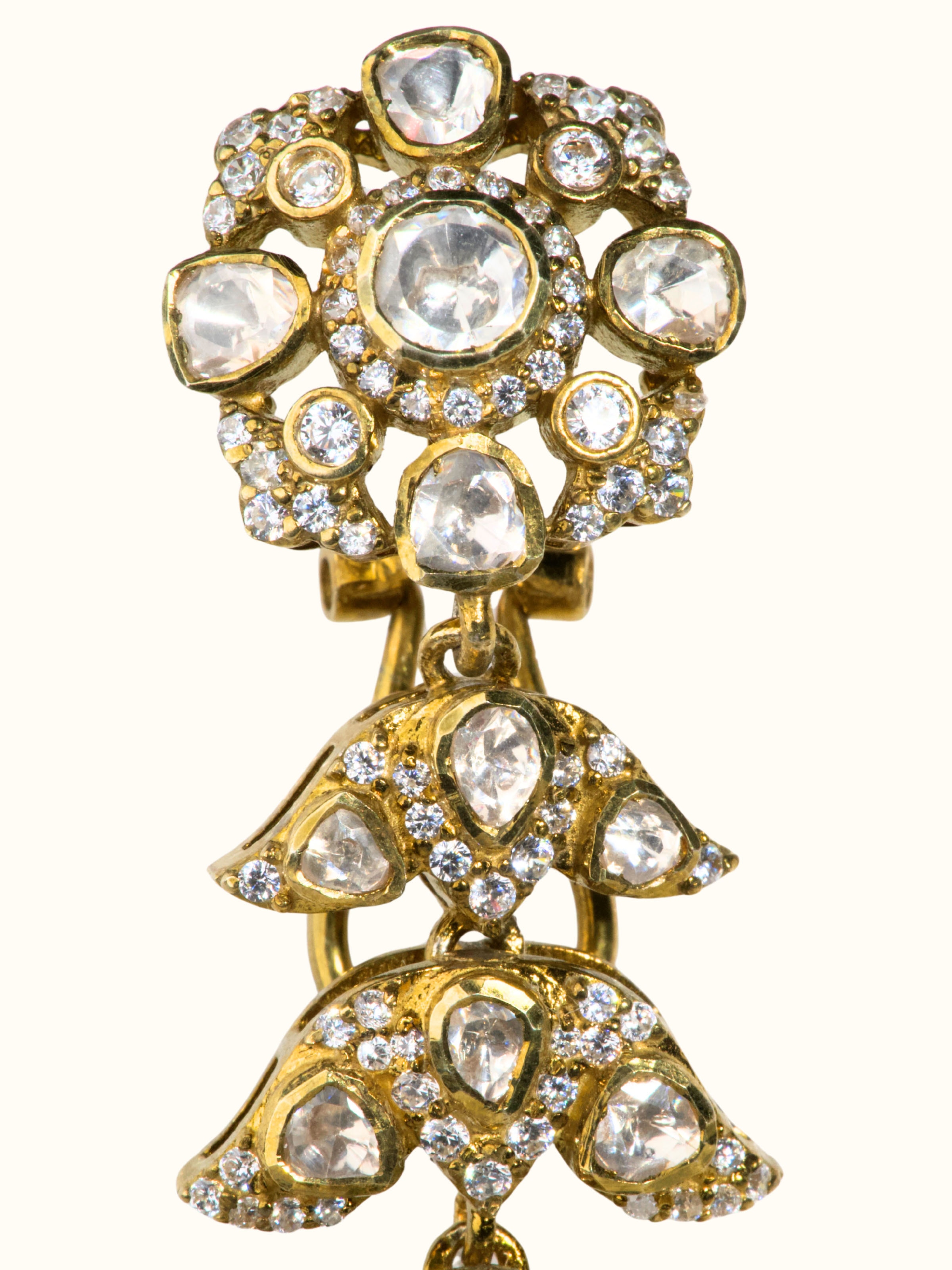 Detail shot of Silver Smithing Drop Earrings