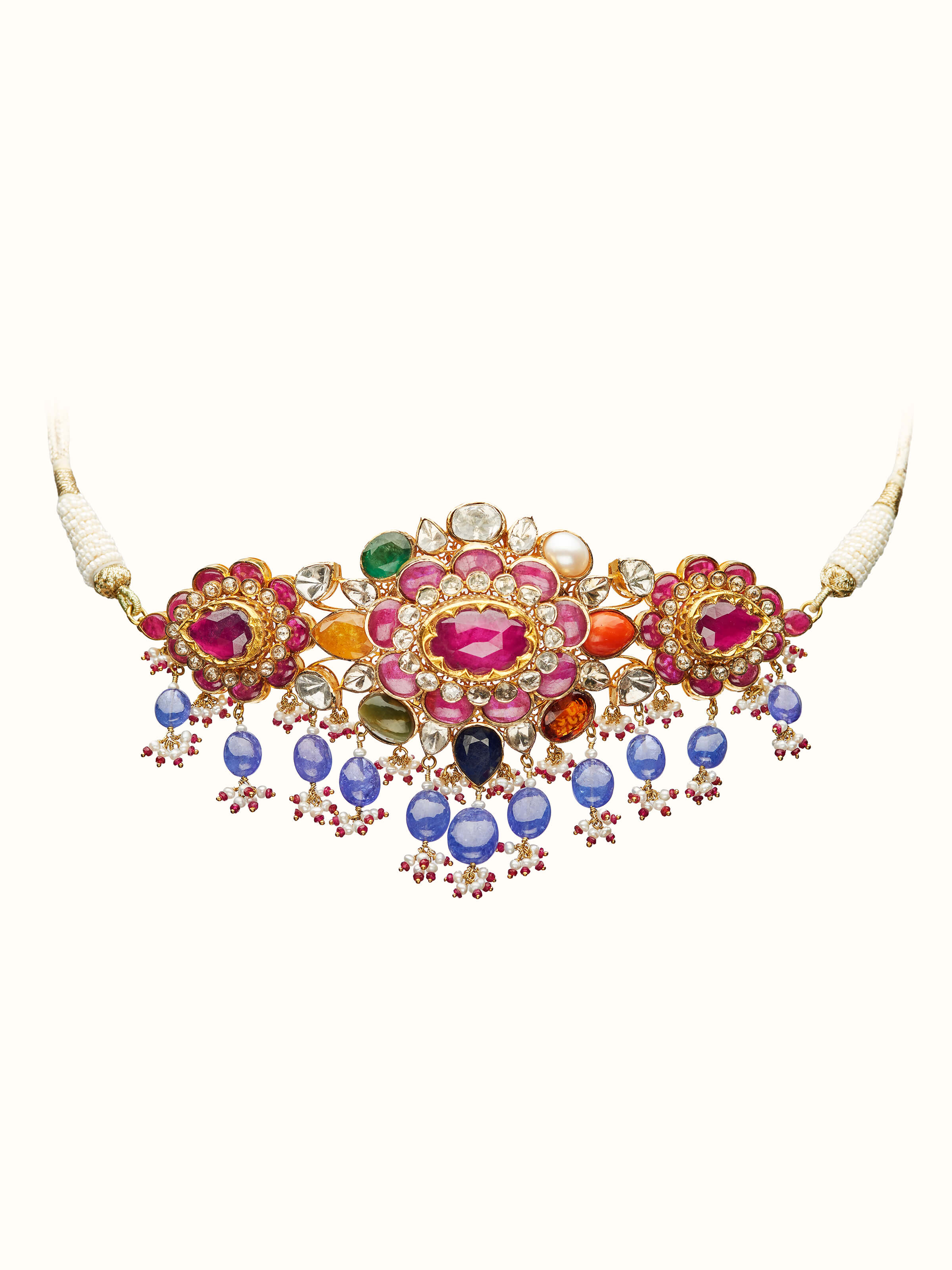Open Setting 14 Karat Gold Choker Necklace