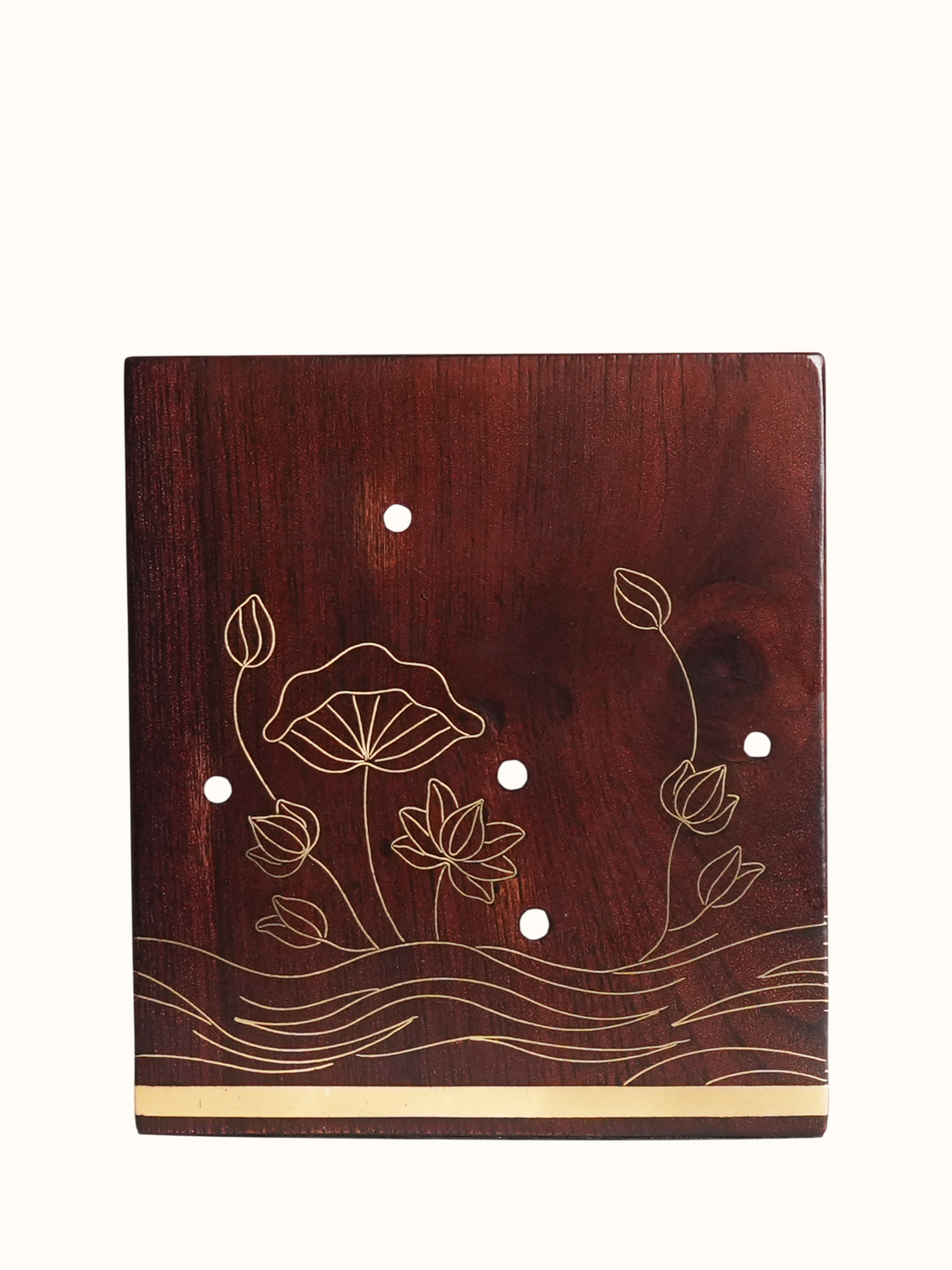 Kamal Tarkashi Teak Wood Tooth Brush Holder