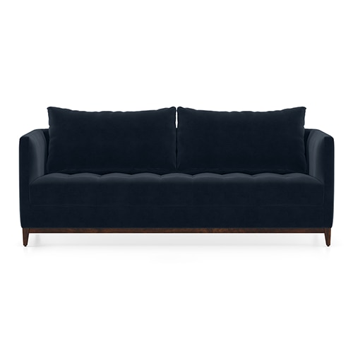 Florence Luxe 3 Seater Fabric Sofa in Sea Port Blue Velvet Colour