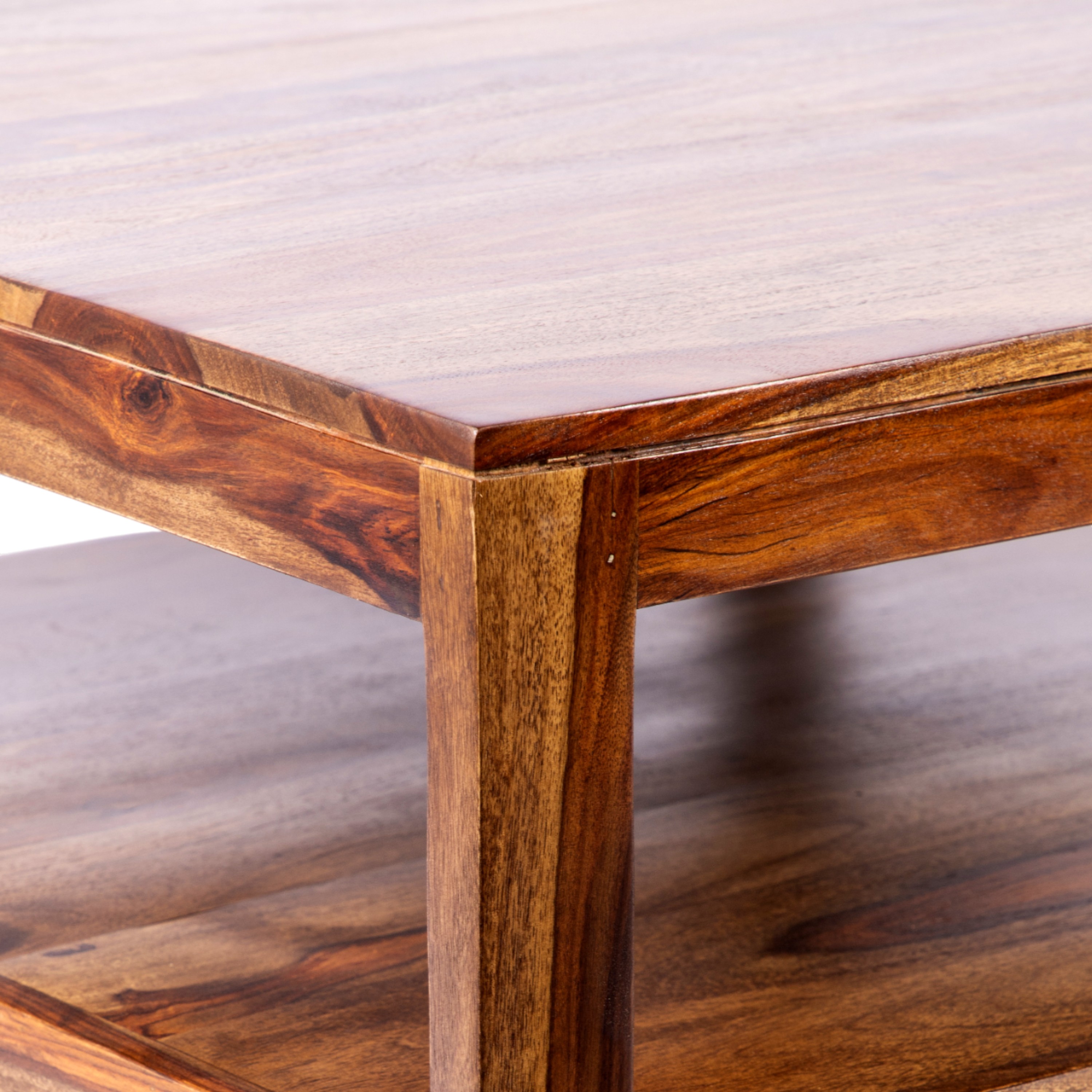 Turin Sheesham Wood Coffee Table In Teak Finish