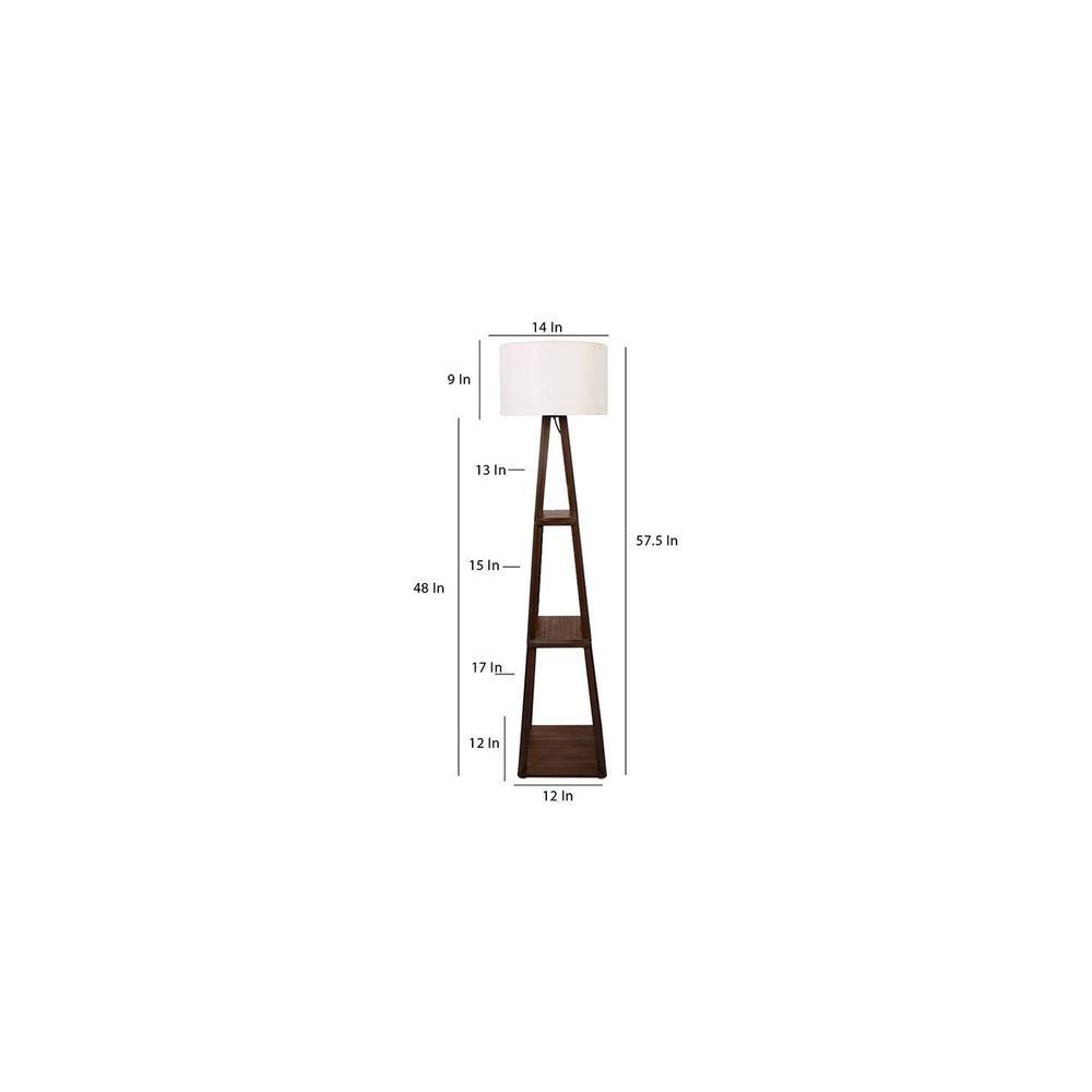 Naomi White Cotton Shade Floor Lamp