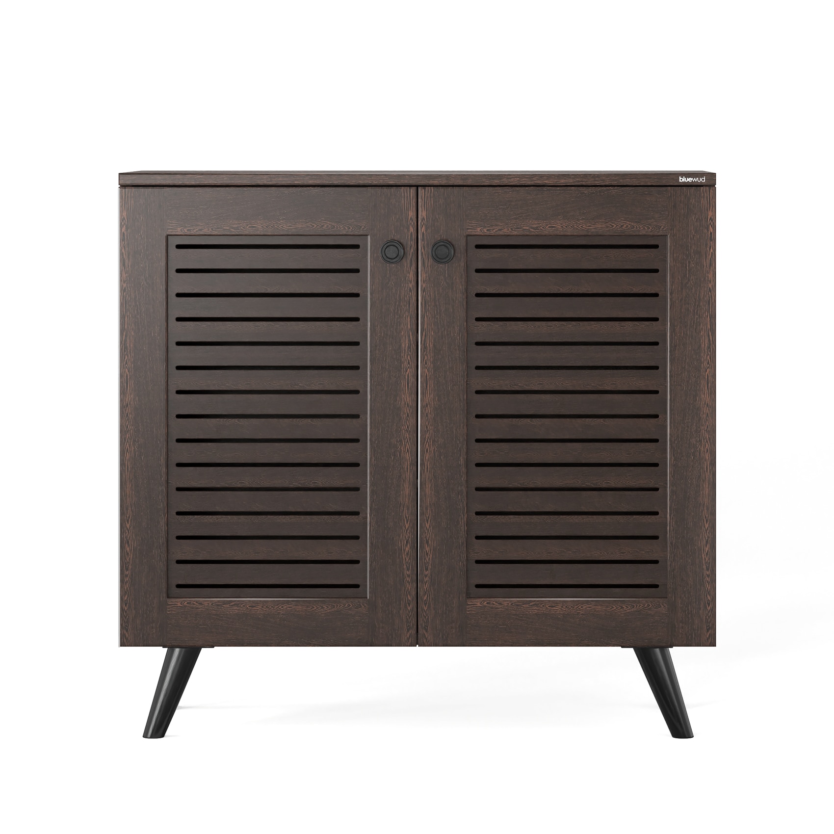 BLUEWUD Carlem Engineered Wood 2 Doors Shoe Rack Cabinet Slipper Footwear Stand Organizer with Drawer can Store Up to 12 Pairs for Hall Living Room Home Furniture (Wenge)