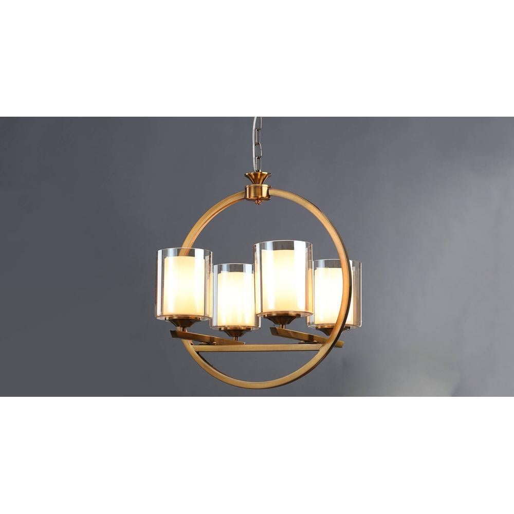 Masakee Four Light Brass Finish Contemporary Chandelier