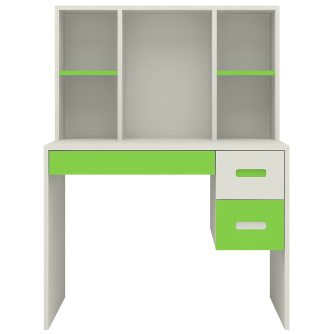 Tiara Kids Study Desk with 3 Drawers and Built In Bookshelf in Verdant Green Colour