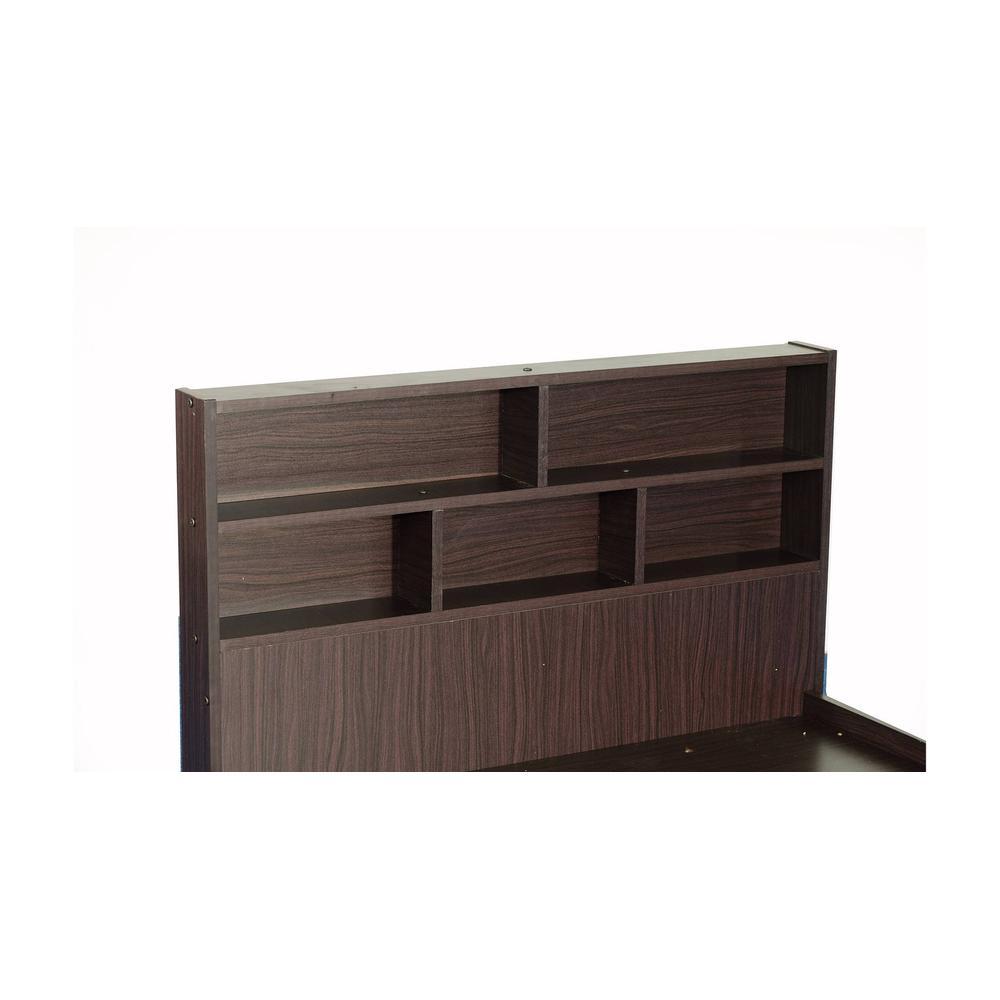 Takeo Engineered Wood Single Bed In Walnut Finish