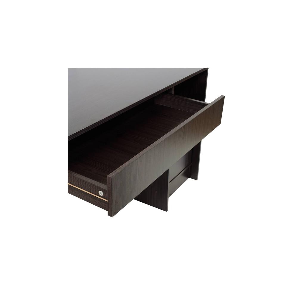 Hayao Engineered Wood Workstation with Cabinet in Wenge Finish