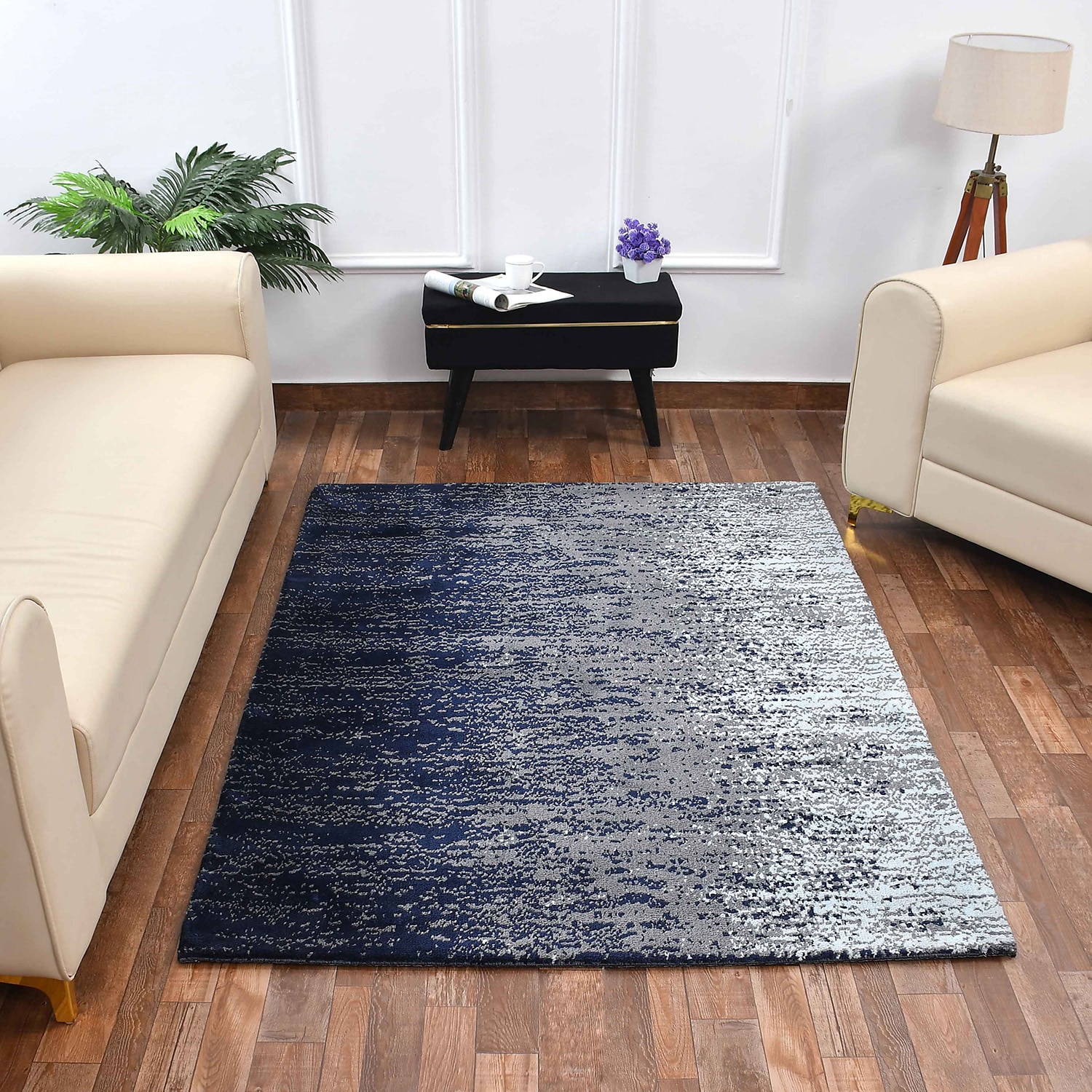 Multicolor Abstract Machine Made Polyester 4 X 6 Feet Carpet