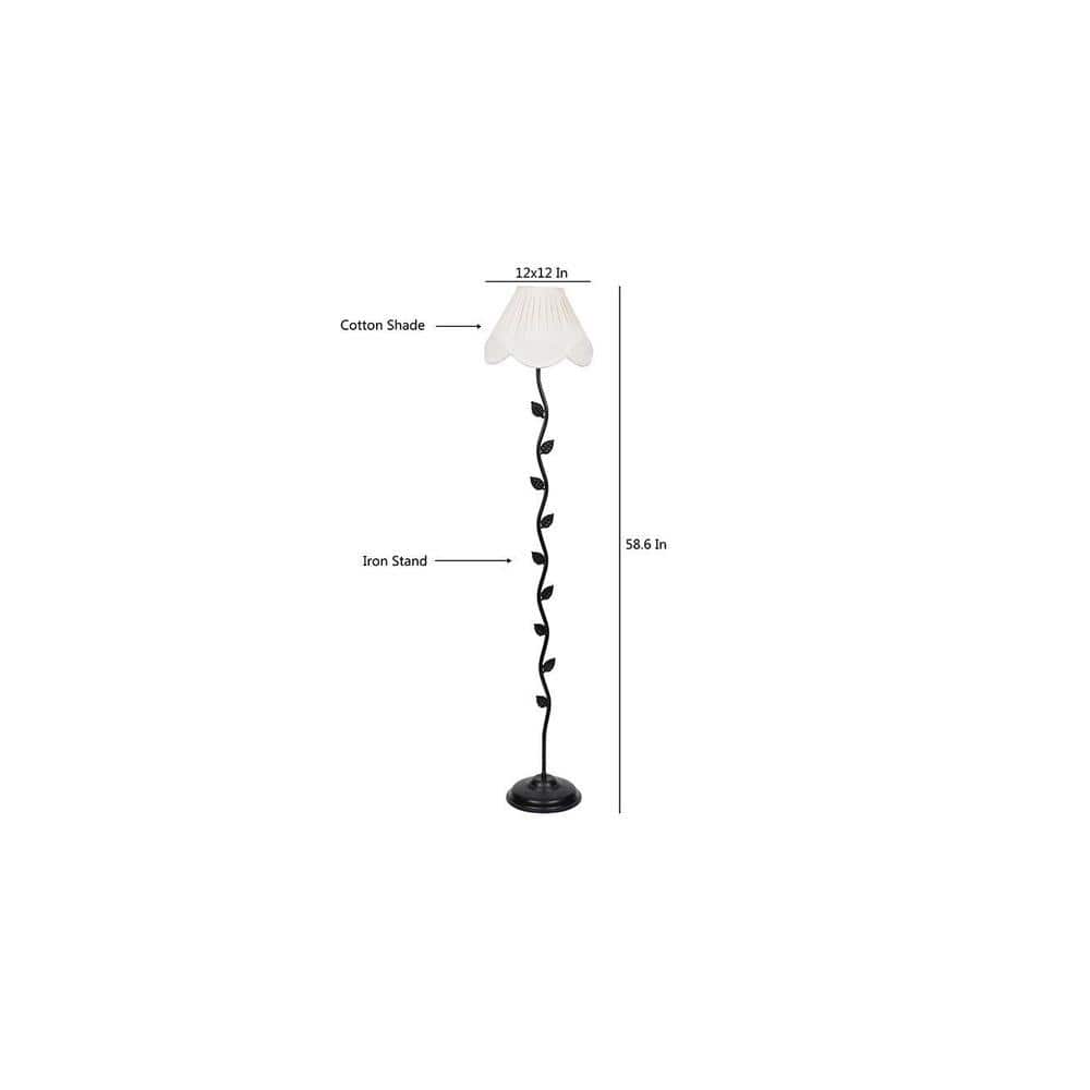Carrington Black Cotton Shade Floor Lamp