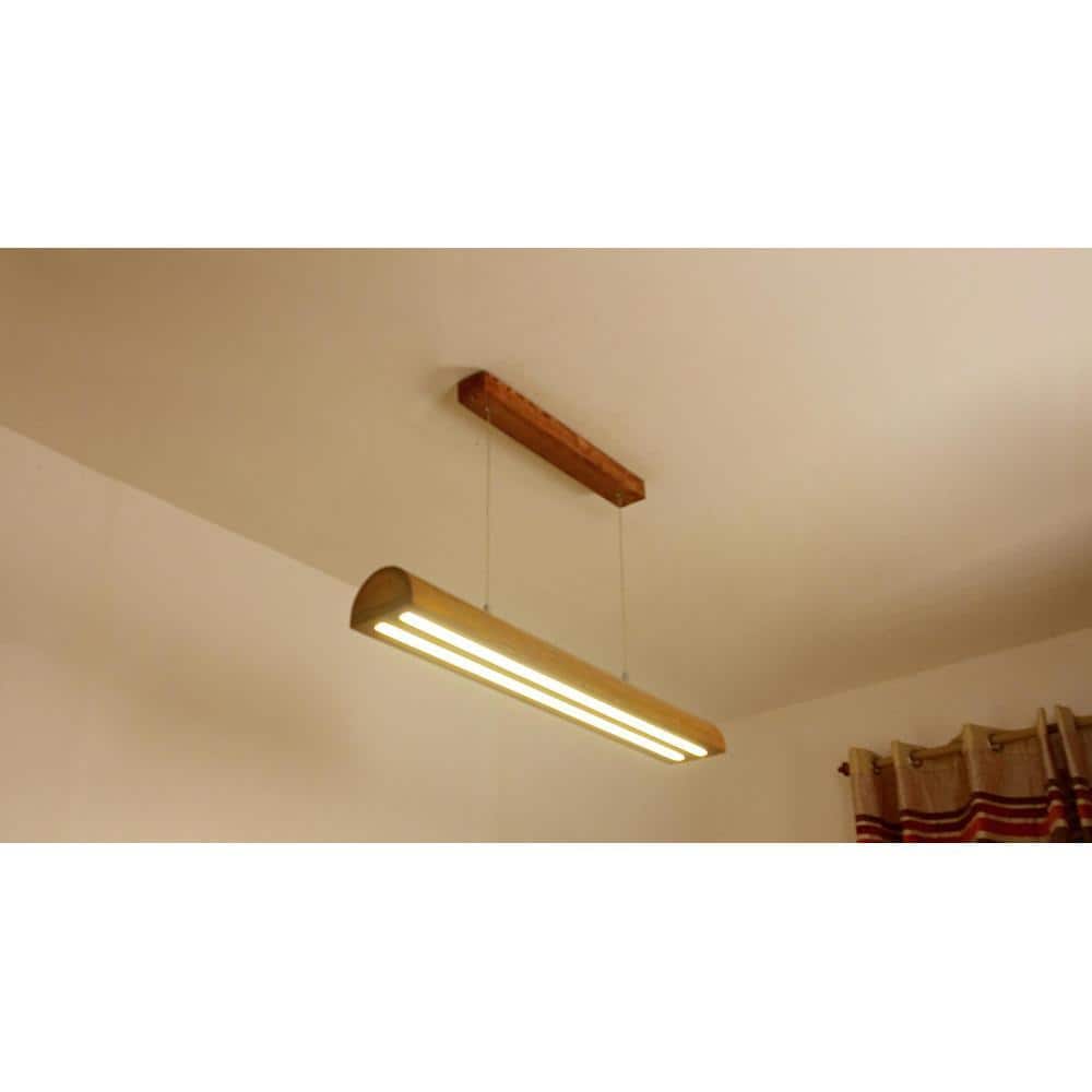 Alba 36 Brown Wooden LED Hanging Lamp
