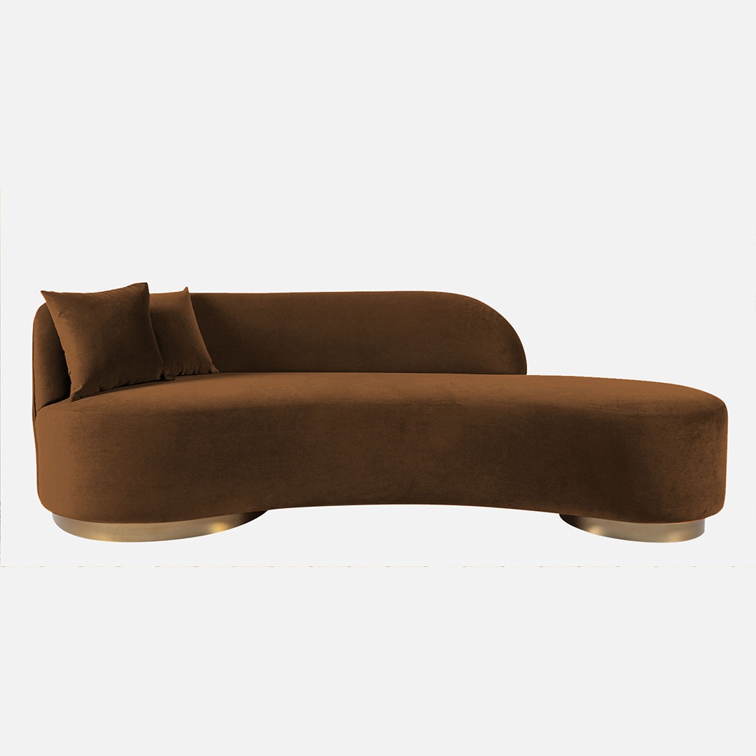Maddox Velvet 3 Seater Sofa Brown in Colour