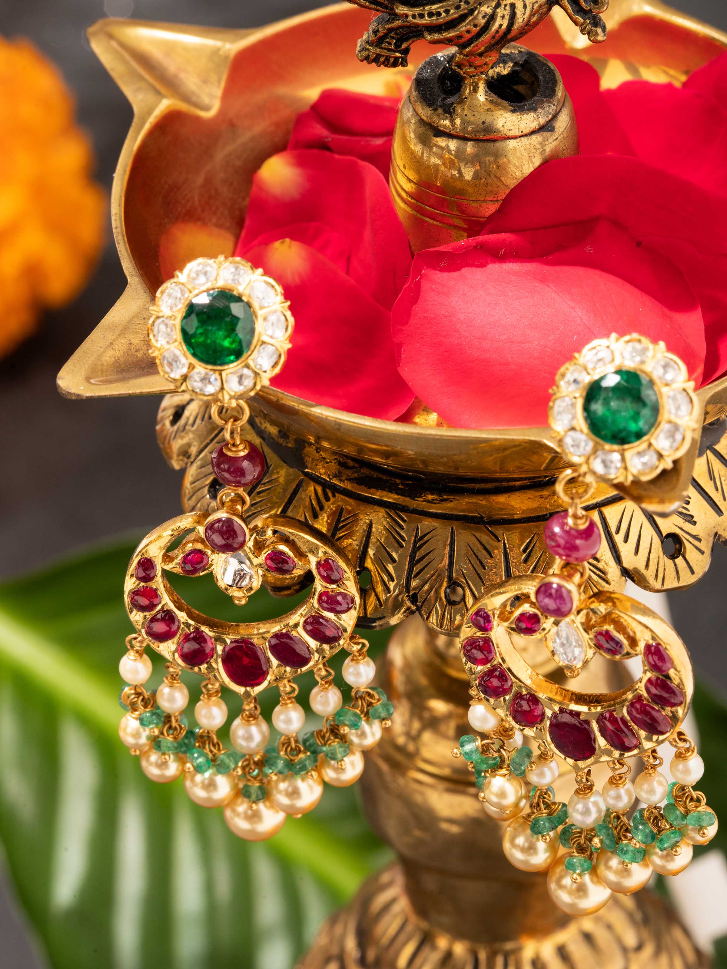 Kundala Velai 22 Karat Gold Drop Earrings