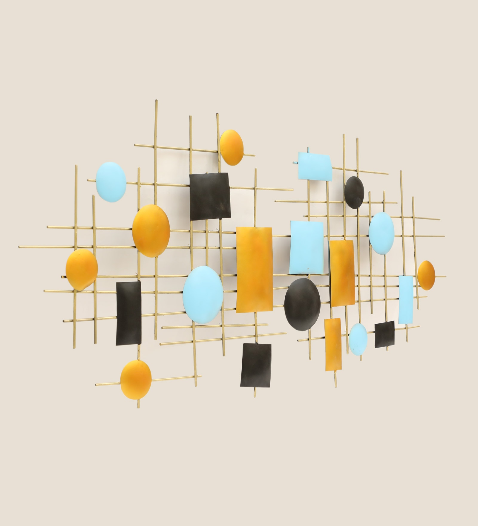W-Aria Abstract Metal Wall Decor in Multicolor Set of 1 - Vedas Exports