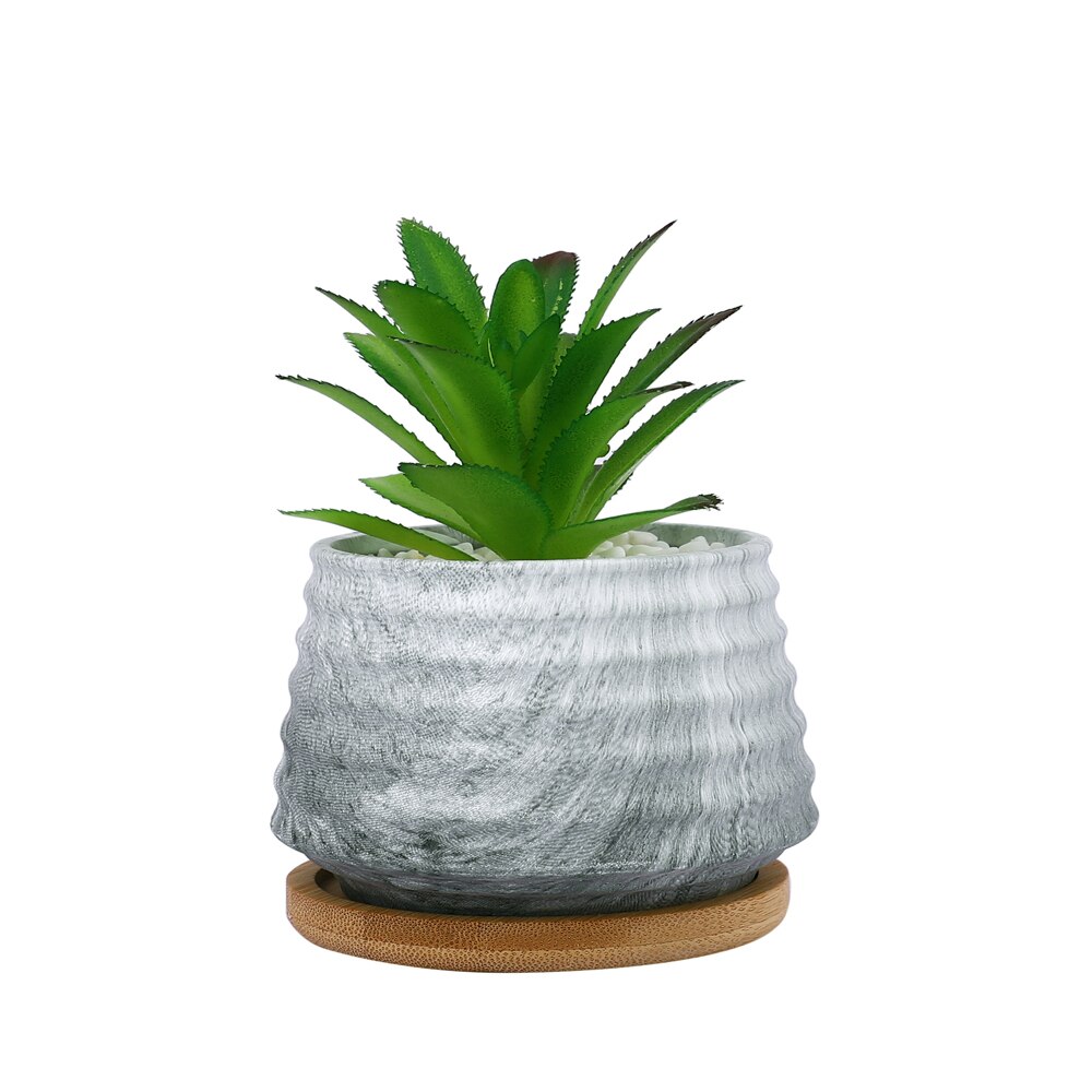 White 1 Pieces Succulent Artificial Plant With Pot